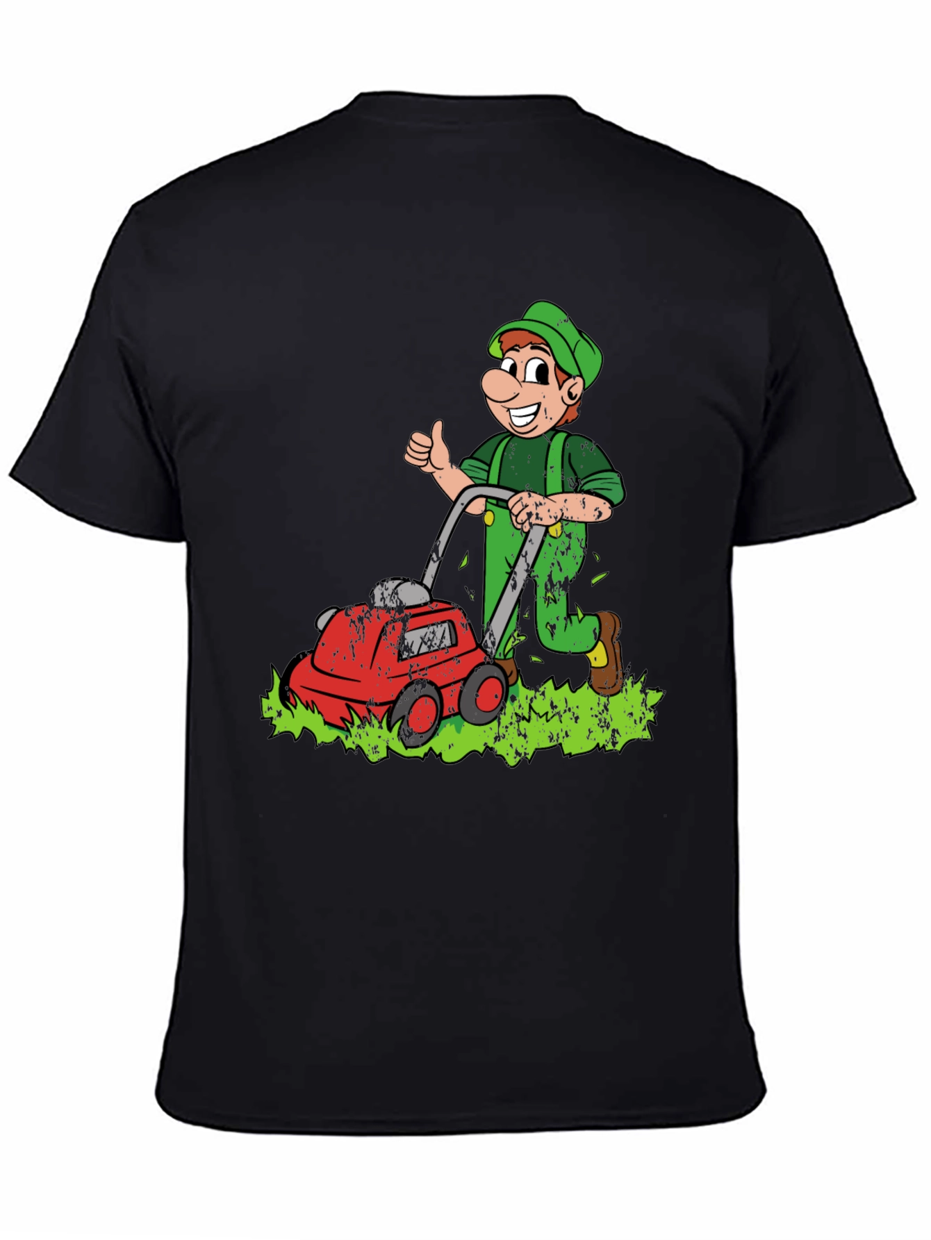 Lawn Mower Man Cartoon Graphic T-Shirt