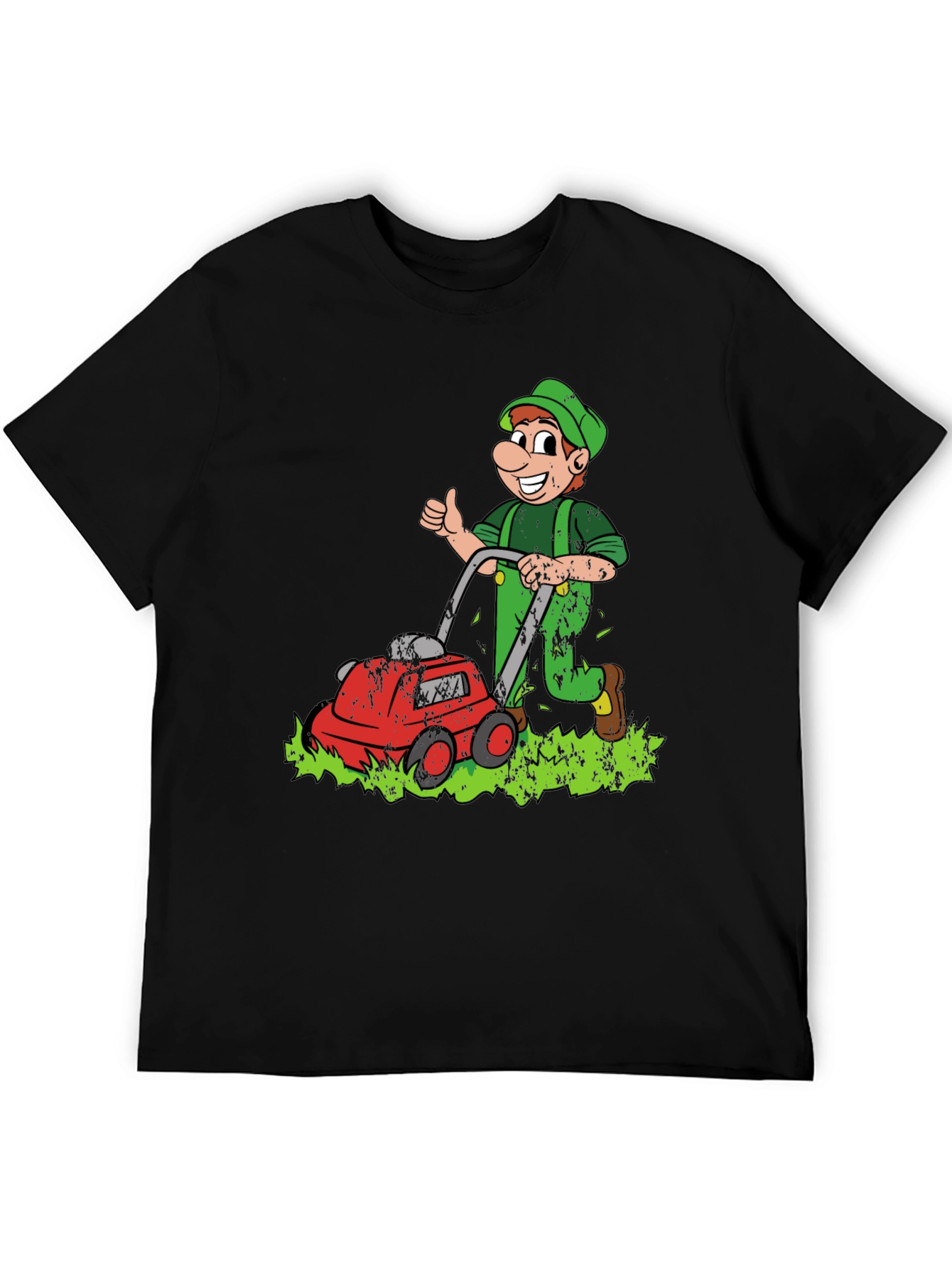 Lawn Mower Man Cartoon Graphic T-Shirt