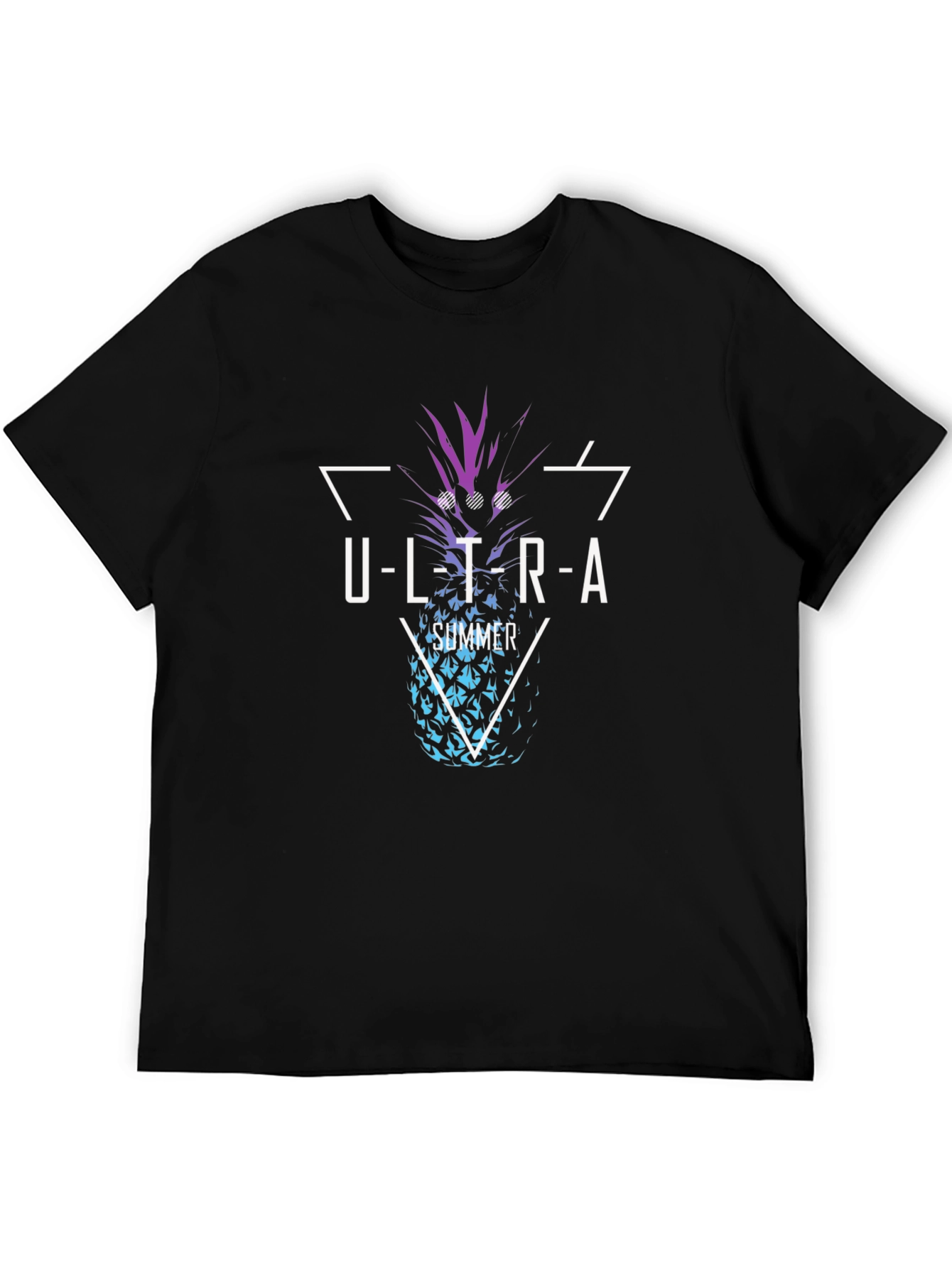 Ultra Summer Pineapple Graphic Tee - Stylish Black T-Shirt