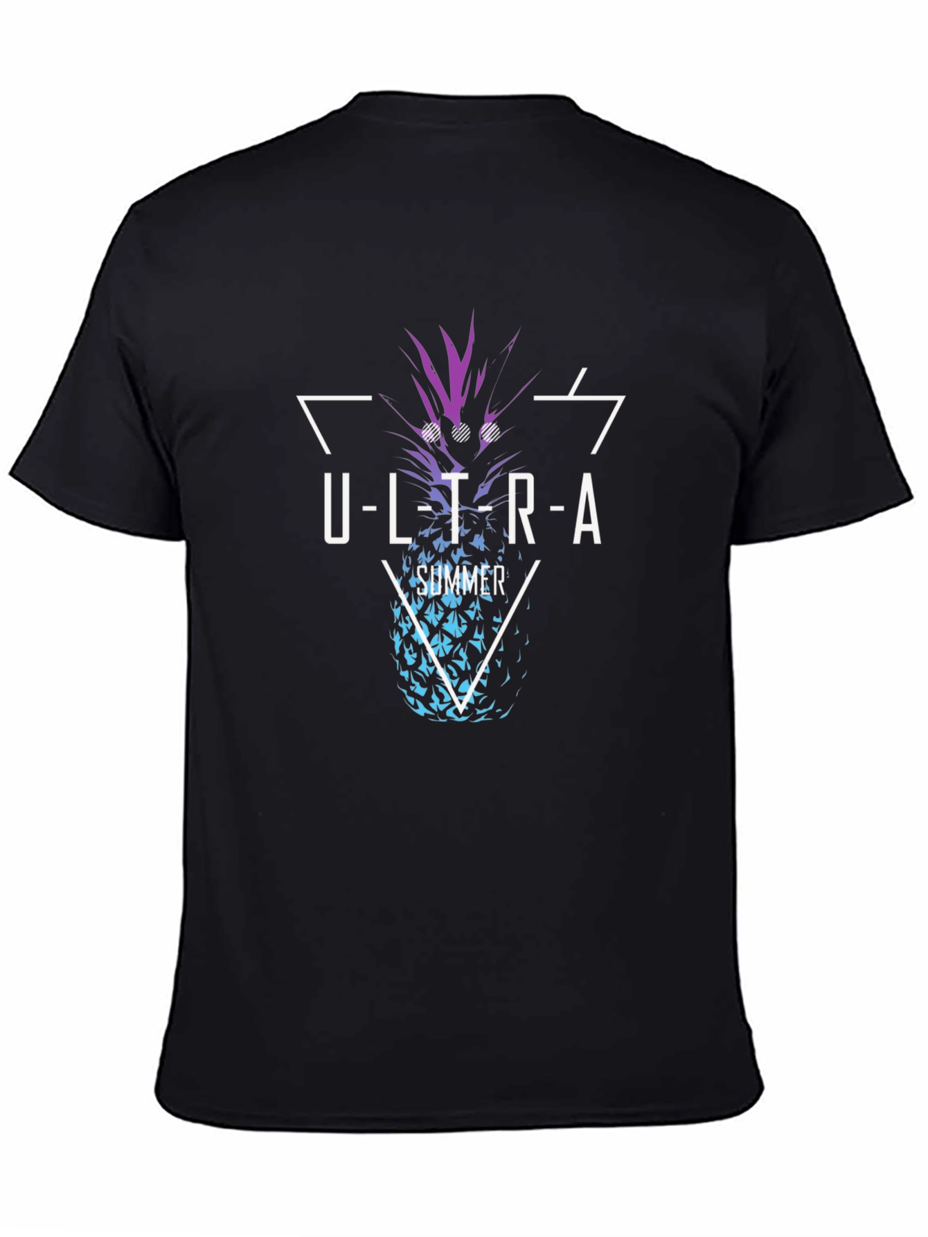 Ultra Summer Pineapple Graphic Tee - Stylish Black T-Shirt