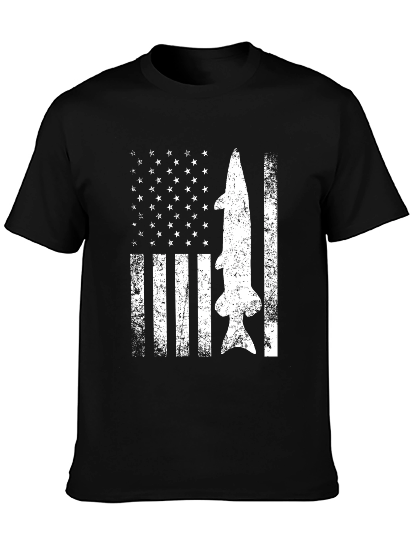 American Flag Fish Graphic T-Shirt