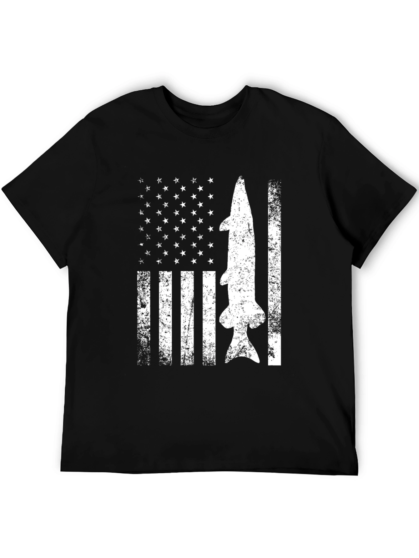 American Flag Fish Graphic T-Shirt