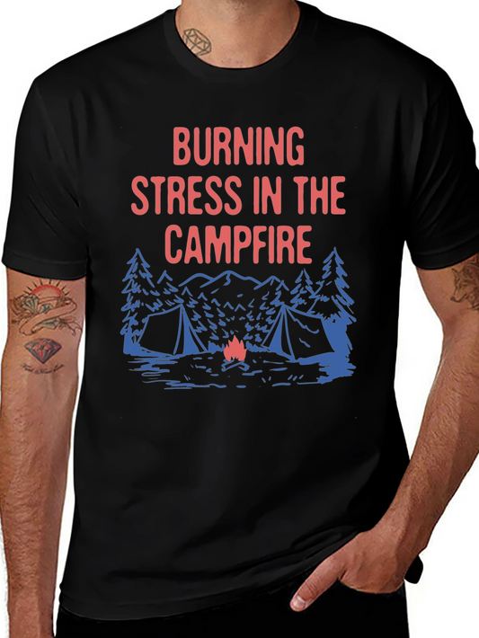 Burning Stress Campfire Graphic Tee