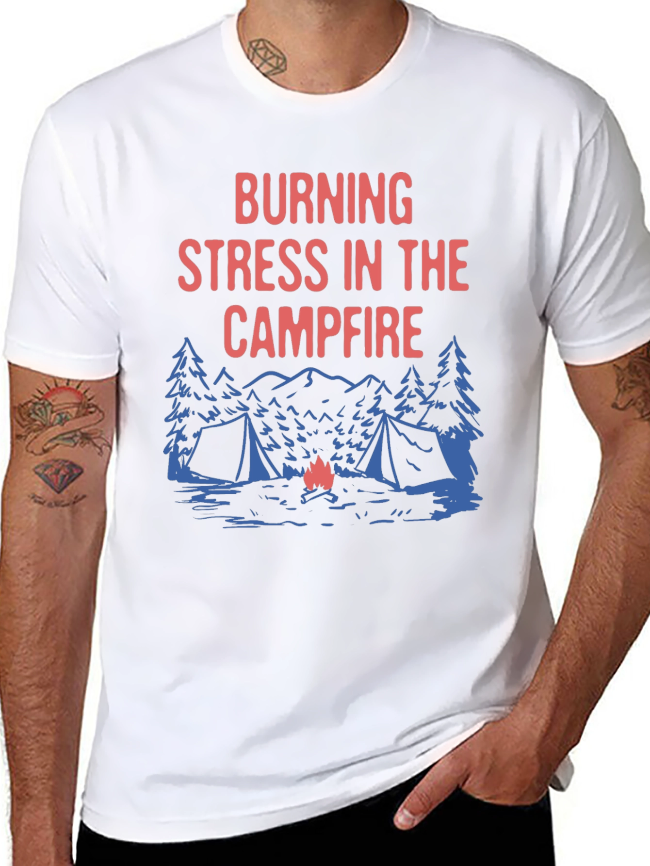 Burning Stress Campfire Graphic Tee
