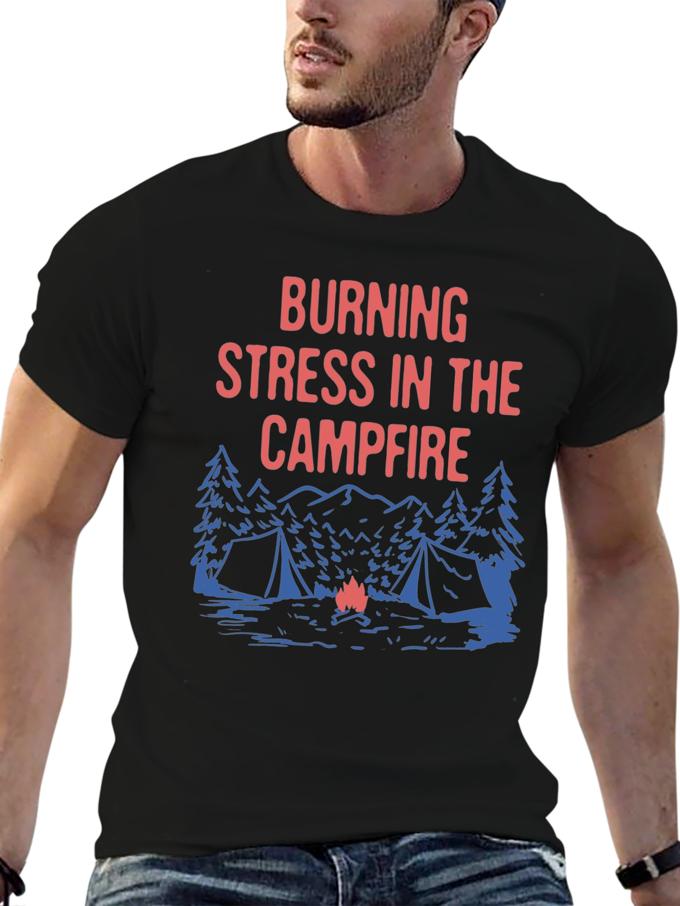 Burning Stress Campfire Graphic Tee