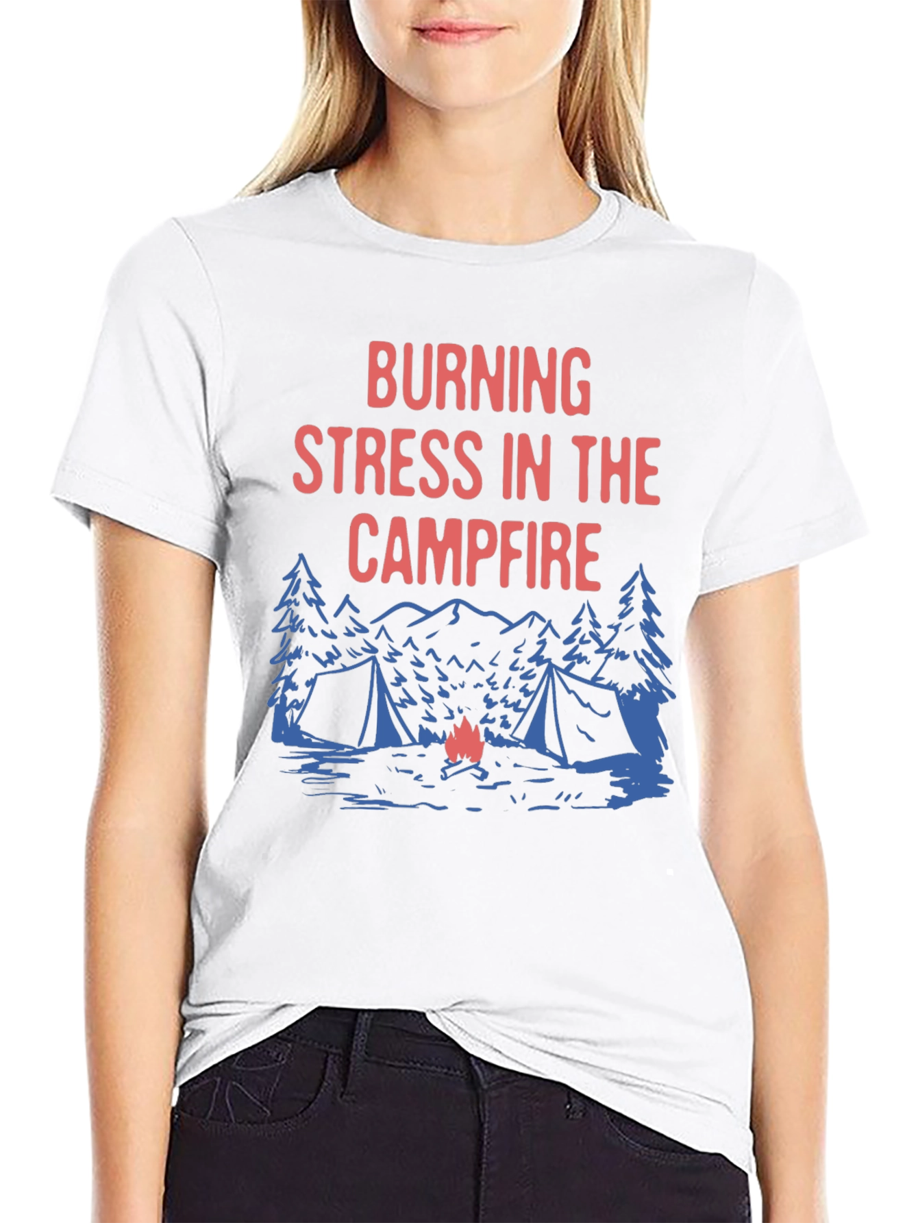 Burning Stress Campfire Graphic Tee