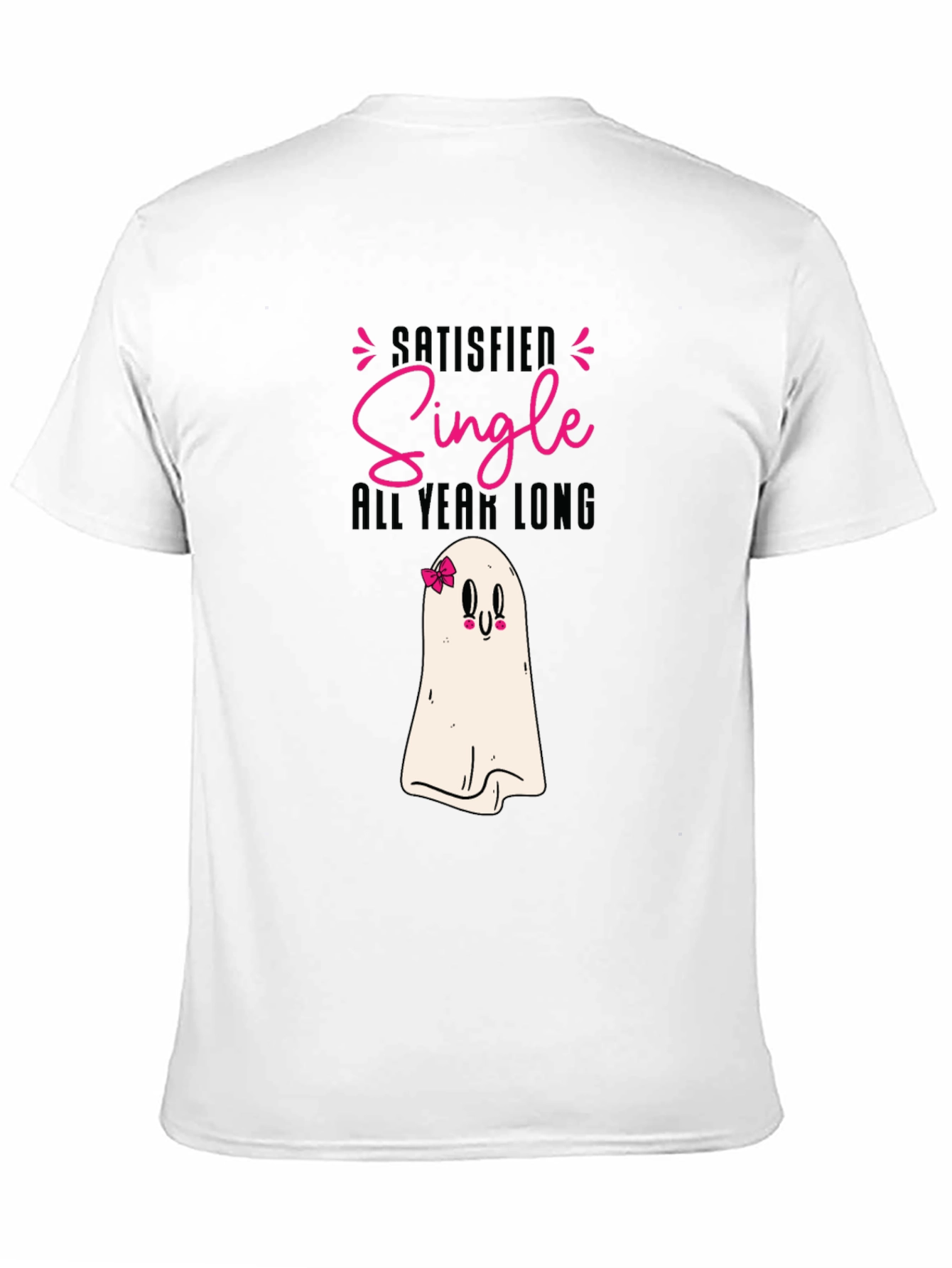 Satisfied Single All Year Long Black T-Shirt