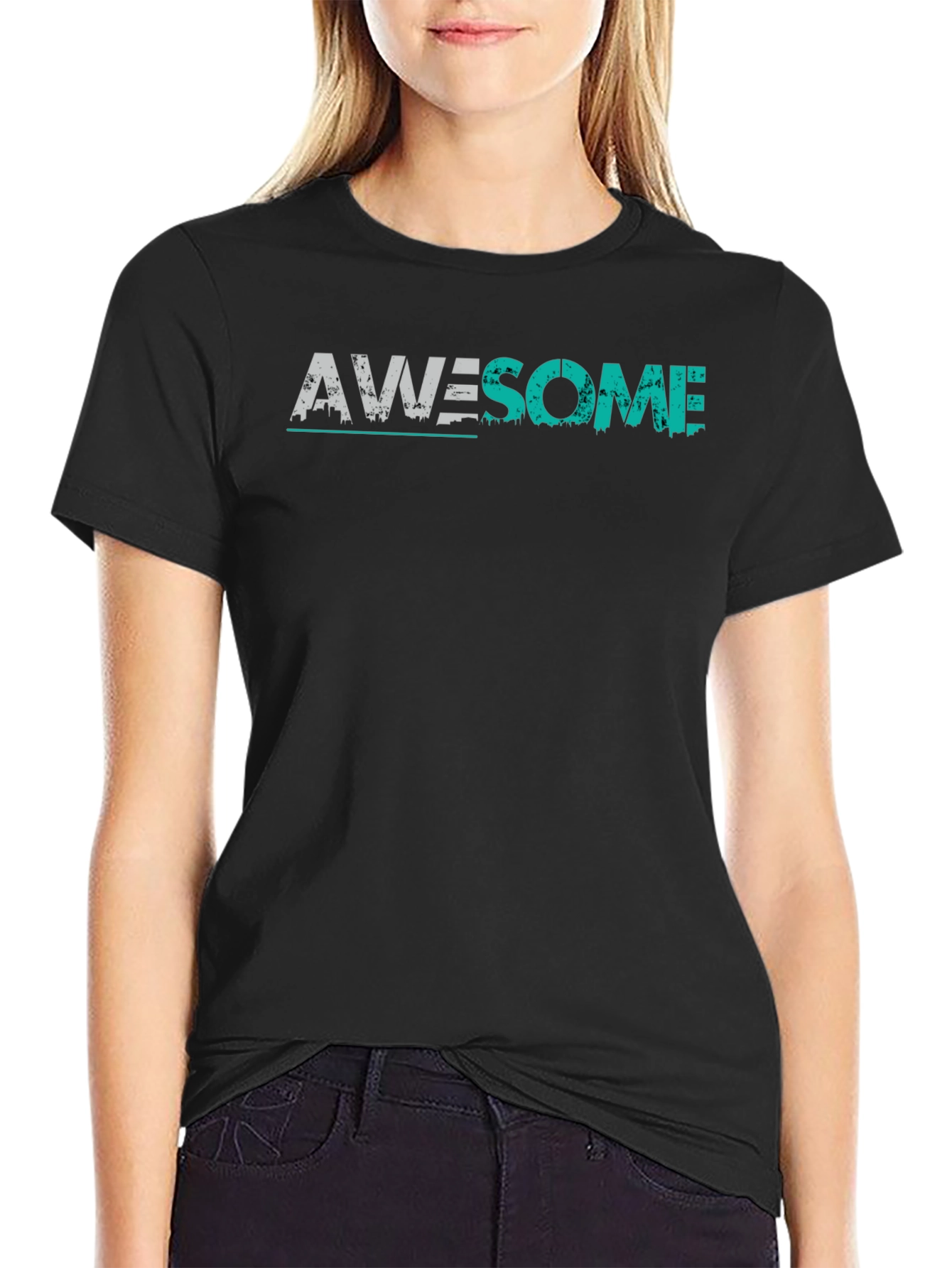 Awesome Graphic Print Black T-Shirt
