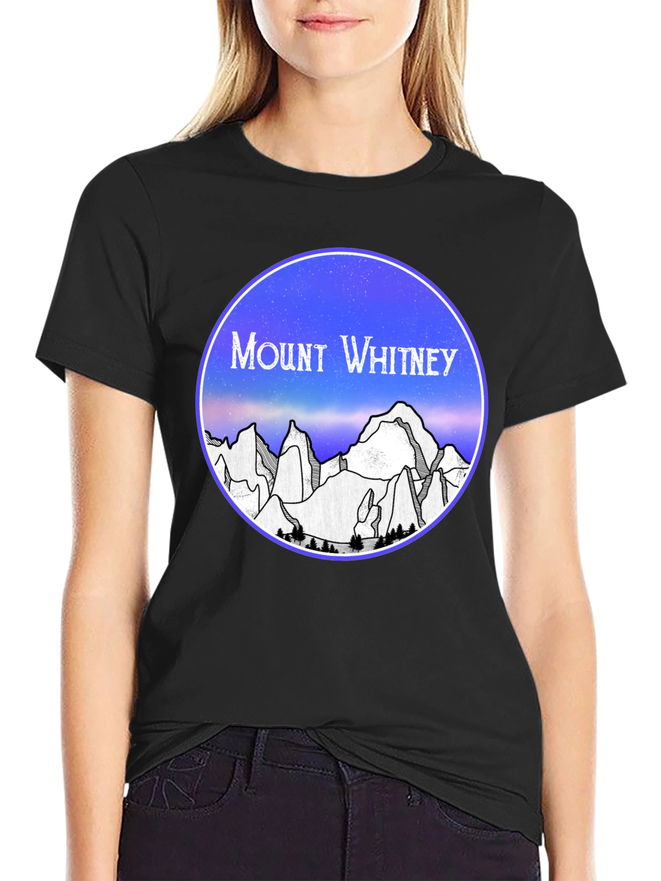 Mount Whitney T-Shirt - Black Cotton Graphic Tee