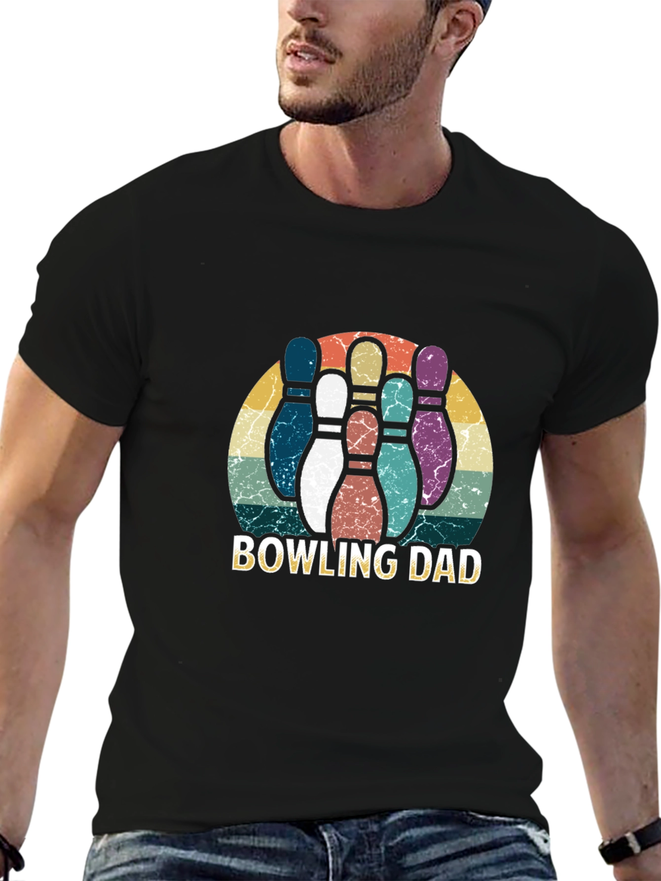 Bowling Dad Graphic Tee - Retro Style
