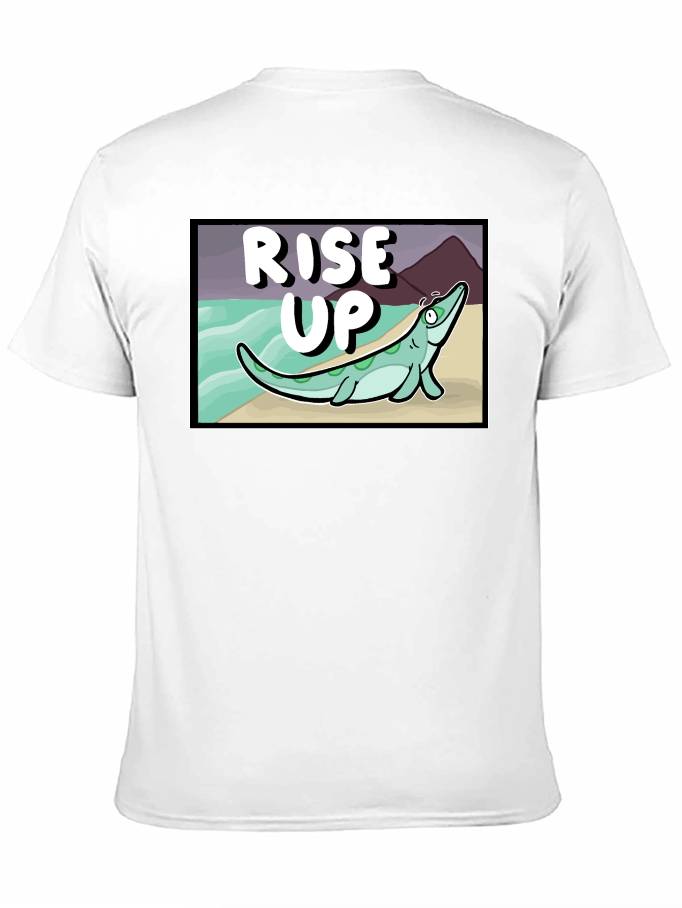 Rise Up Cartoon Sea Creature Black T-Shirt