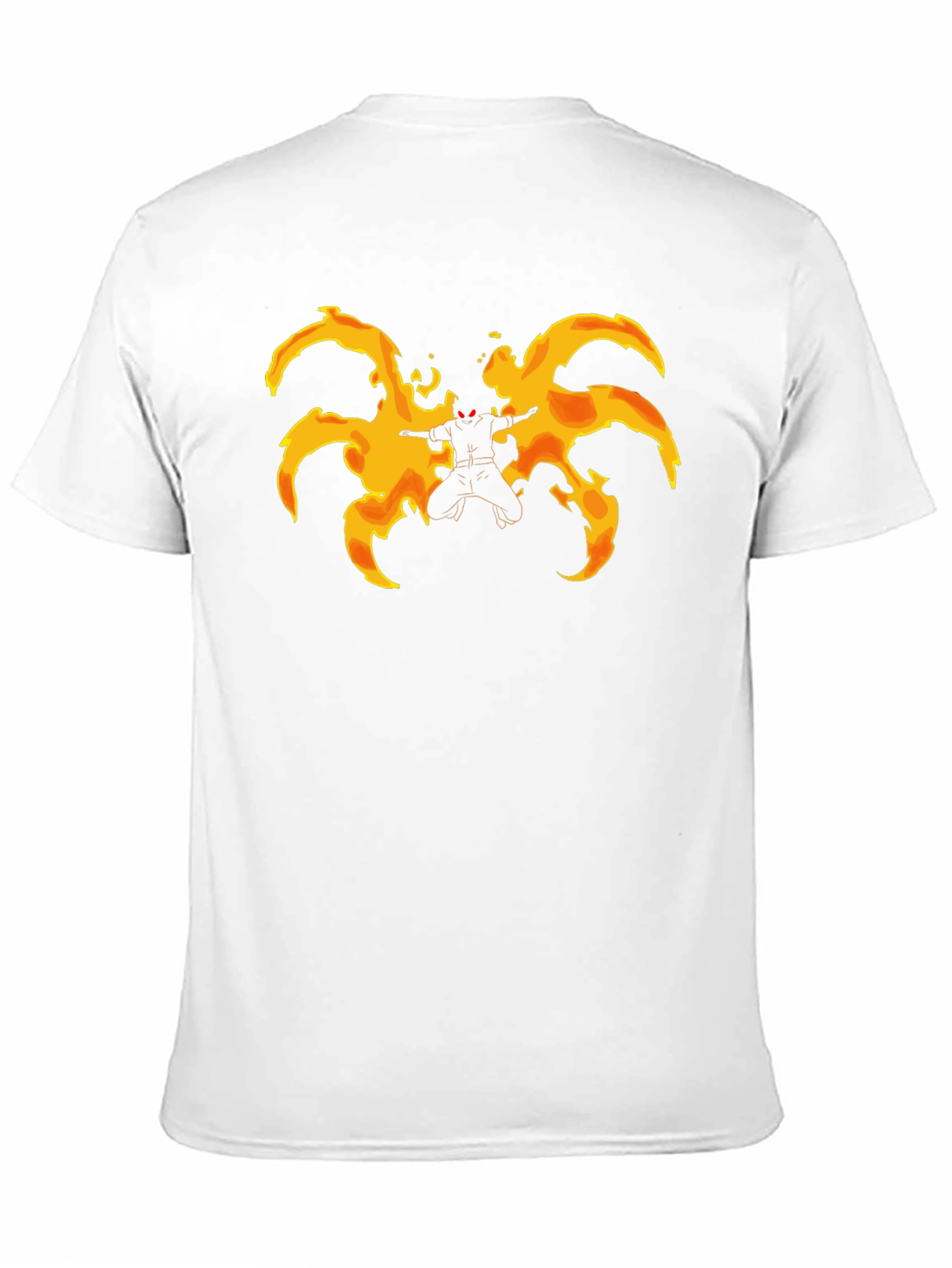 Fiery Anime Character Graphic Black T-Shirt