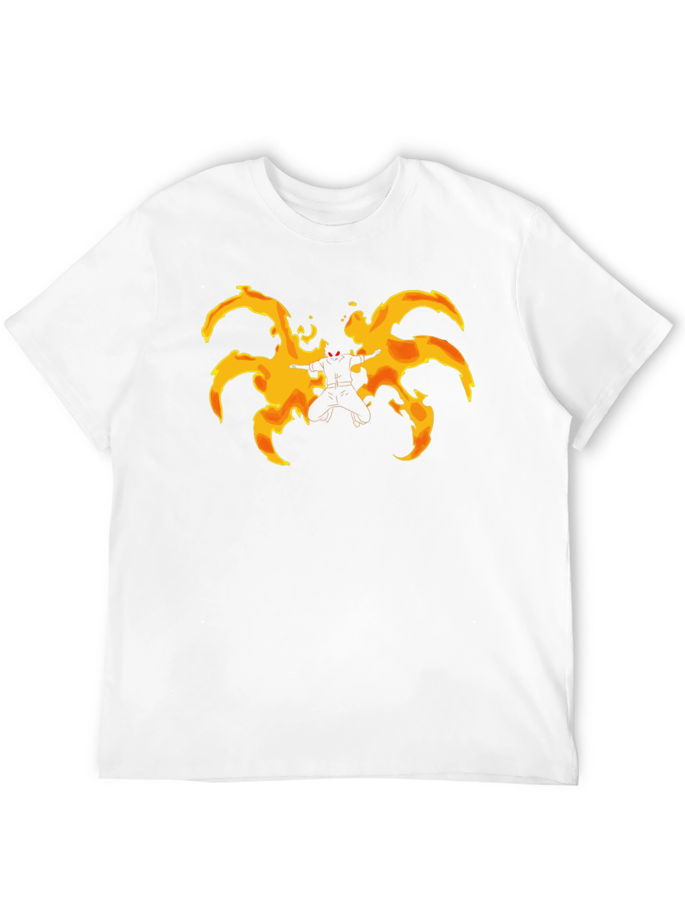 Fiery Anime Character Graphic Black T-Shirt