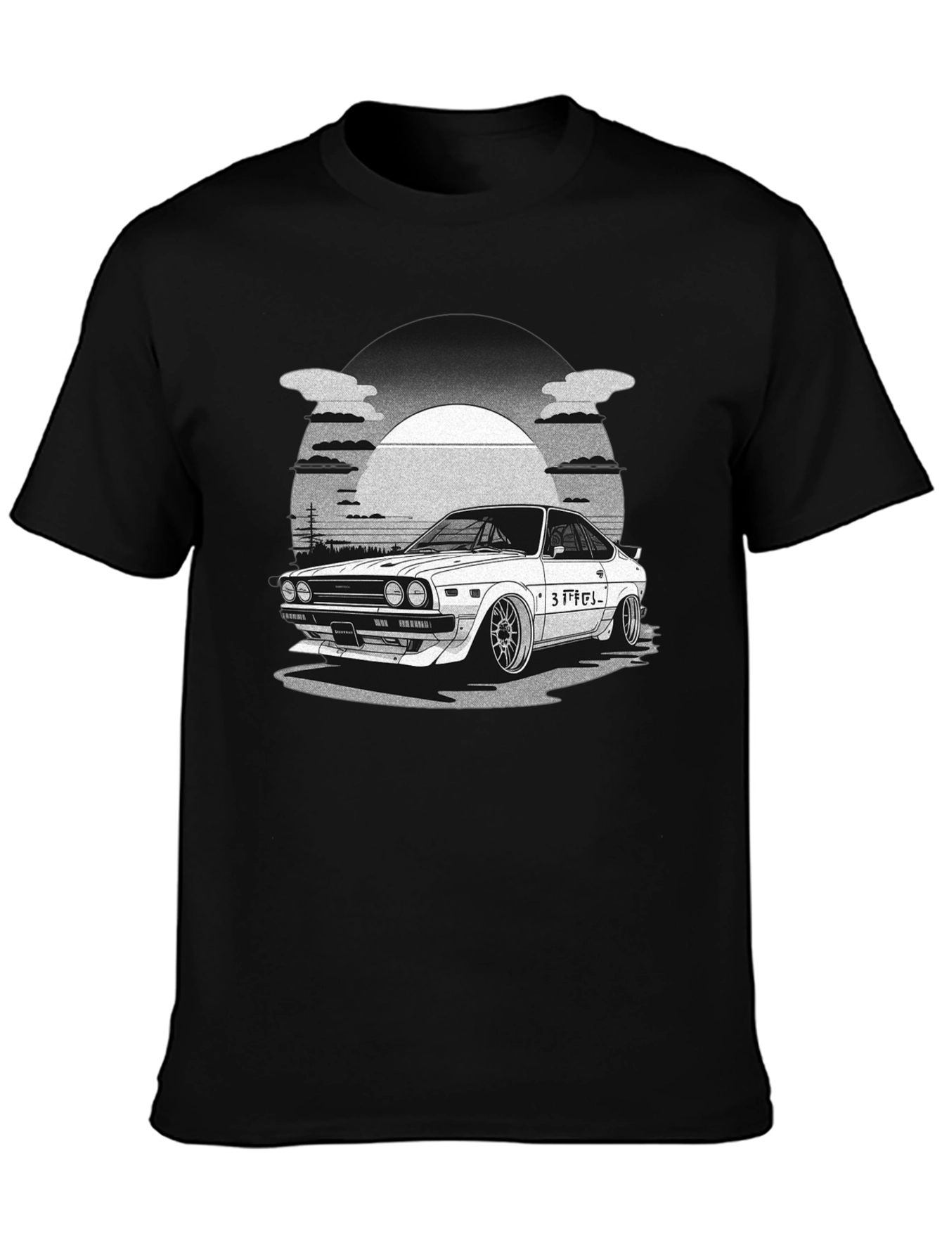 Black Car Graphic T-Shirt - Automotive Style