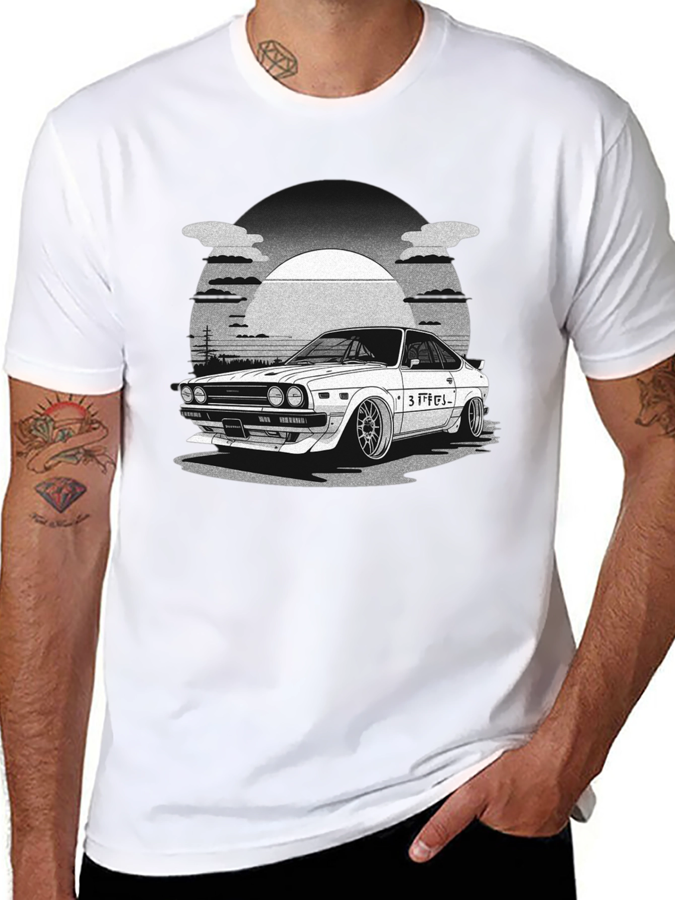 Black Car Graphic T-Shirt - Automotive Style