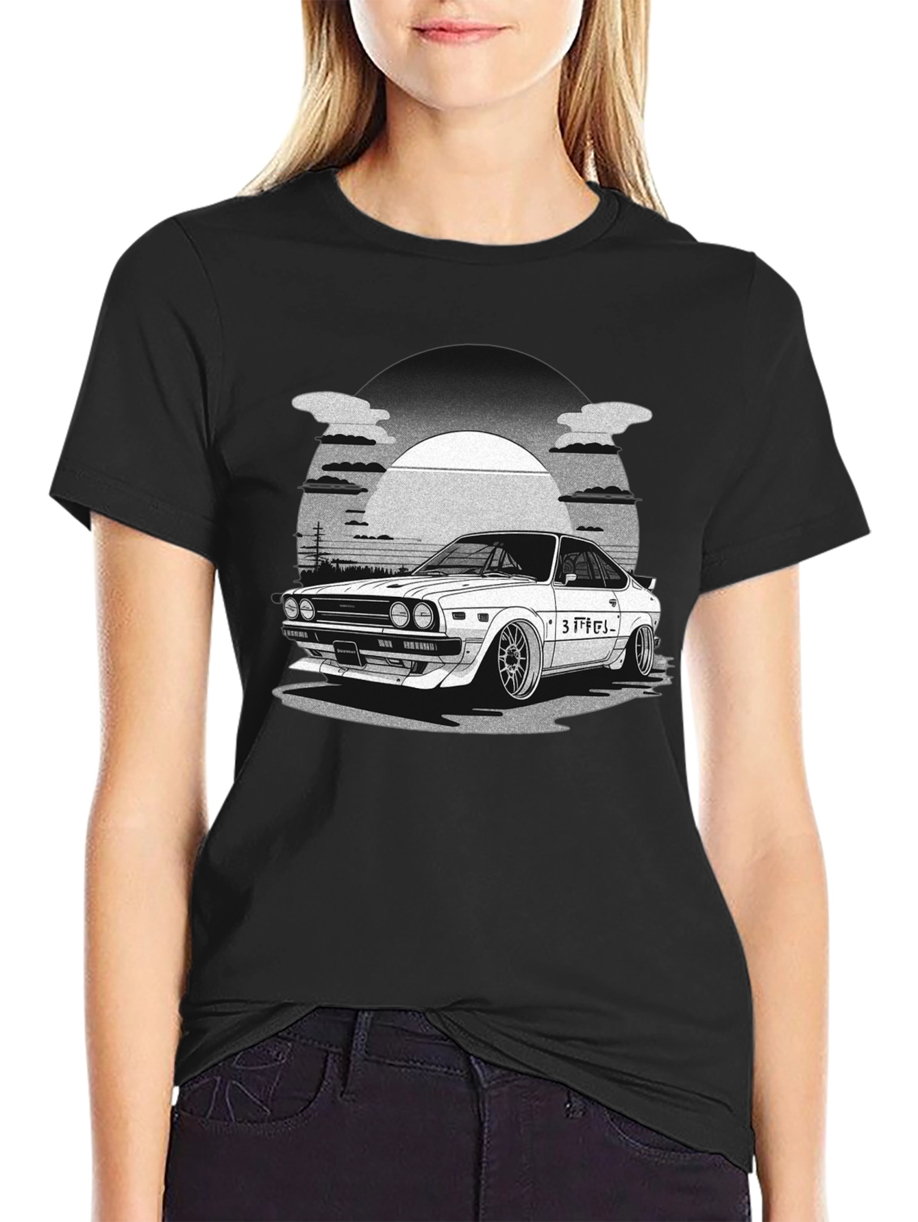 Black Car Graphic T-Shirt - Automotive Style