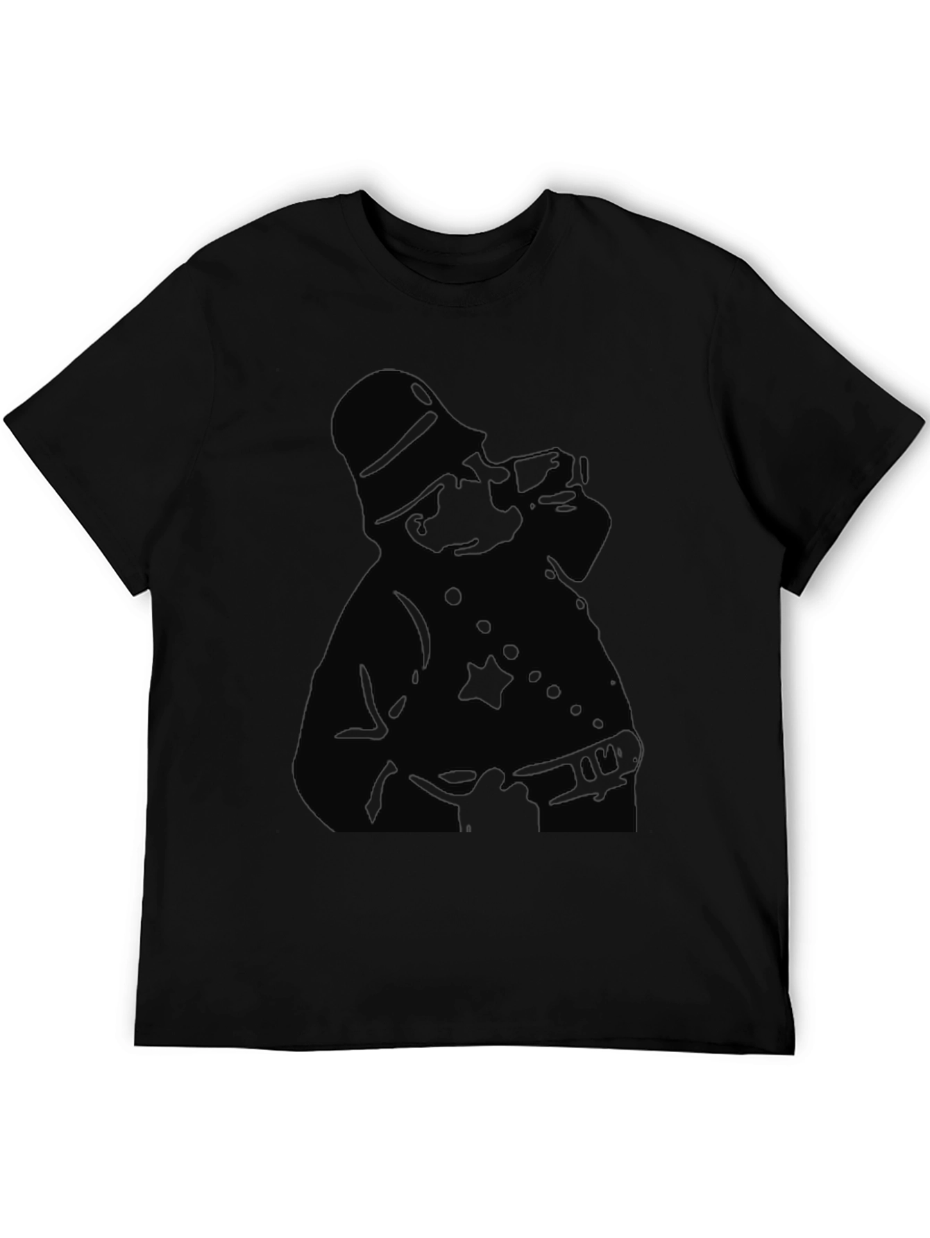 Silhouette Police Officer Graphic T-Shirt - Black
