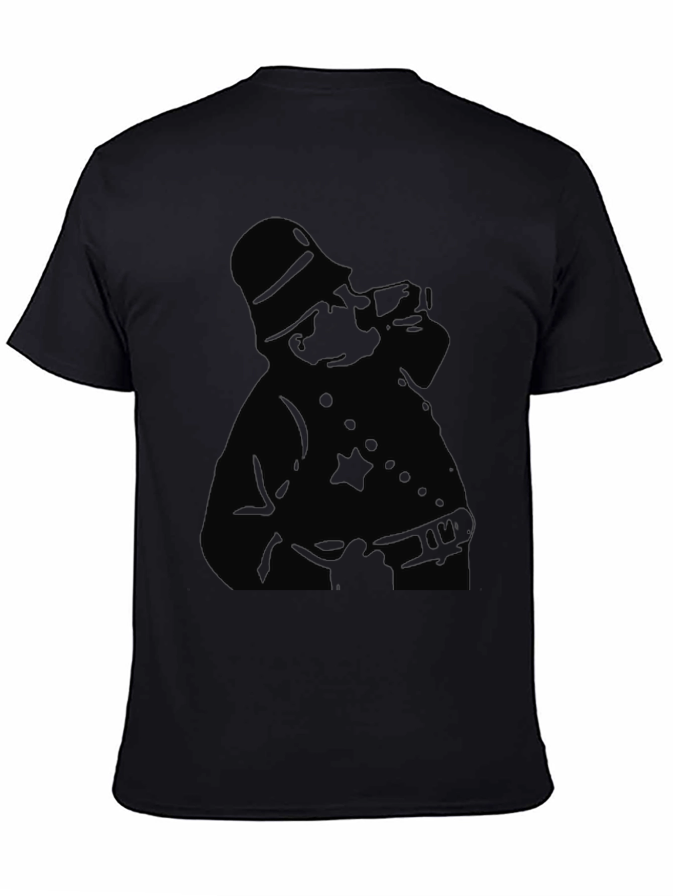 Silhouette Police Officer Graphic T-Shirt - Black