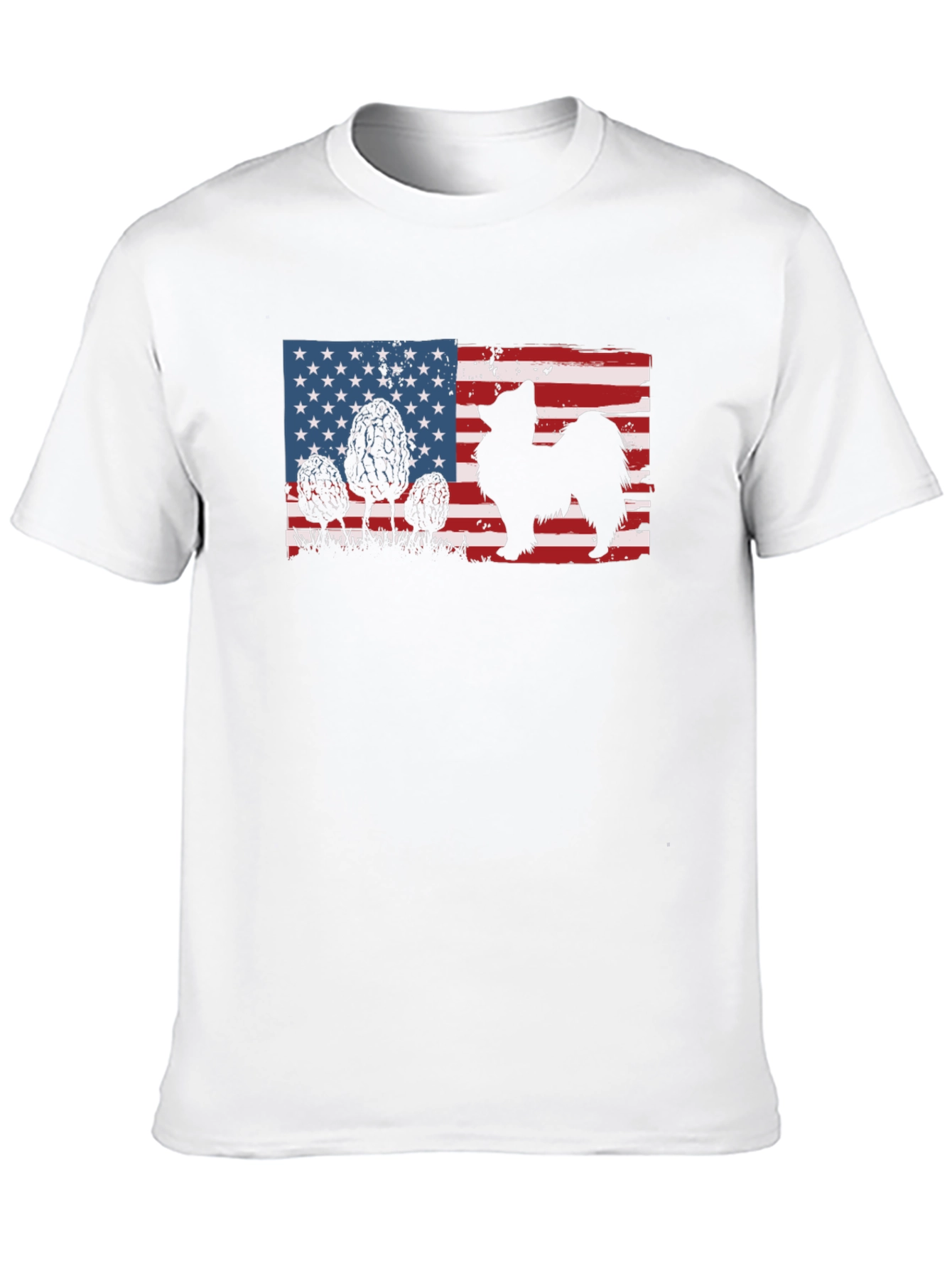 American Flag Dog Silhouette T-Shirt