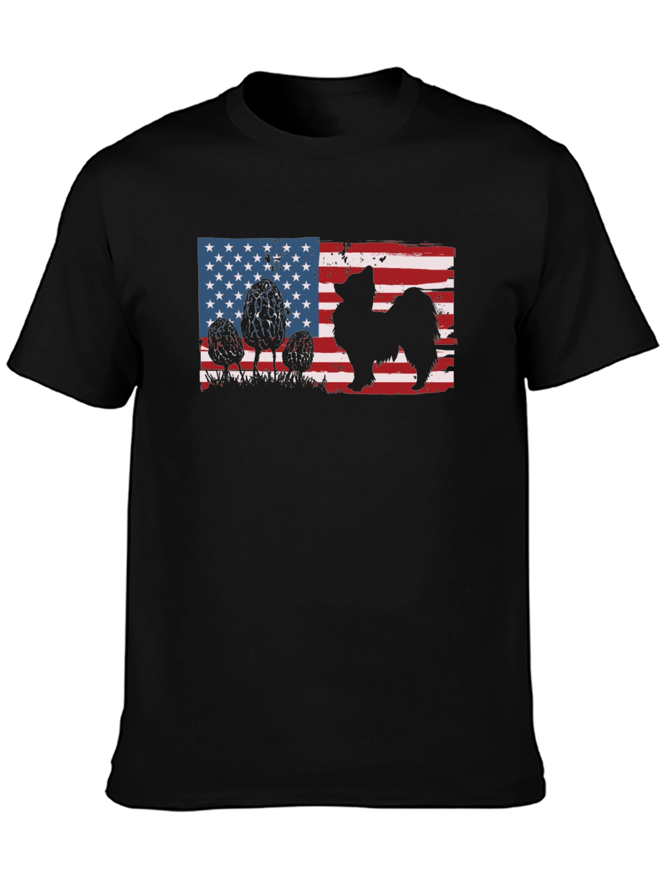American Flag Dog Silhouette T-Shirt