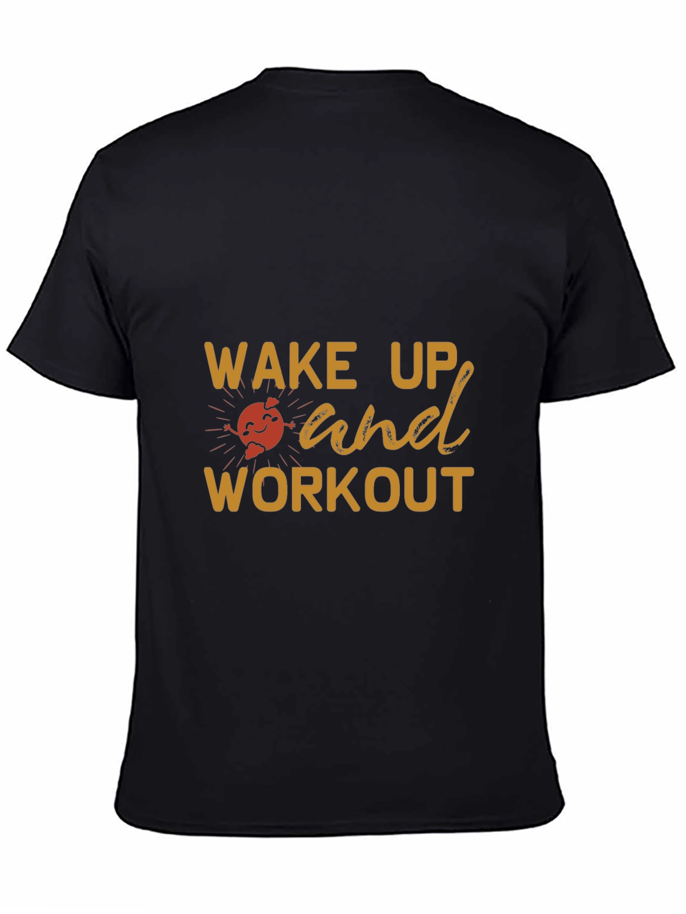 Wake Up and Workout Black Graphic T-Shirt