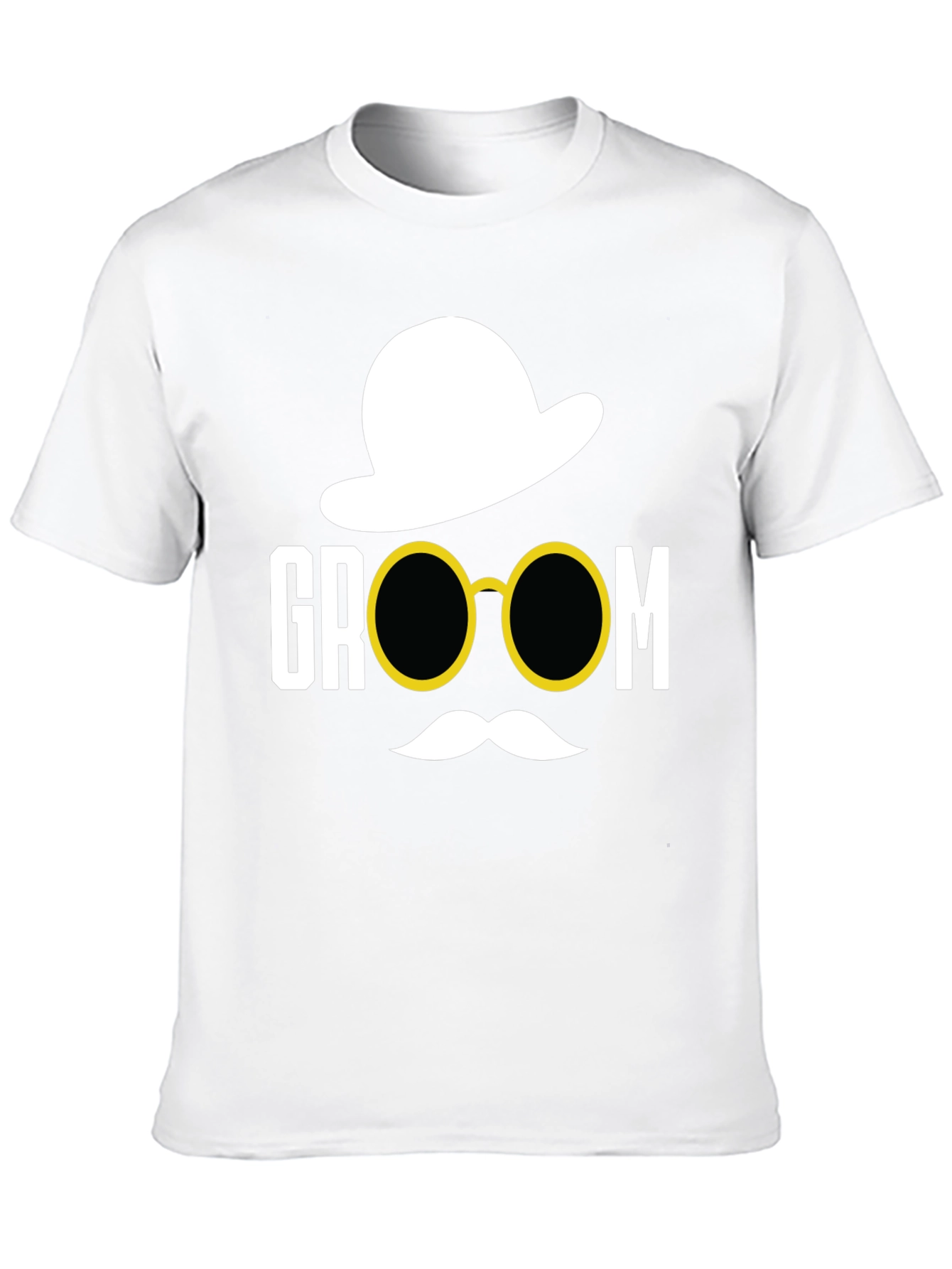 Groom Hat & Glasses Graphic Tee - Black