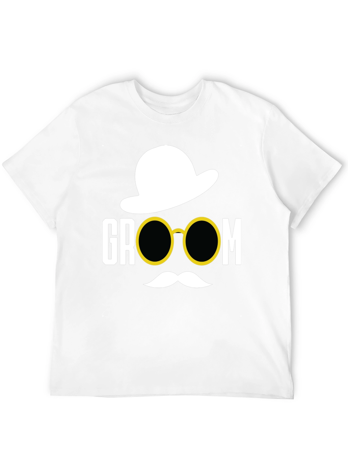 Groom Hat & Glasses Graphic Tee - Black