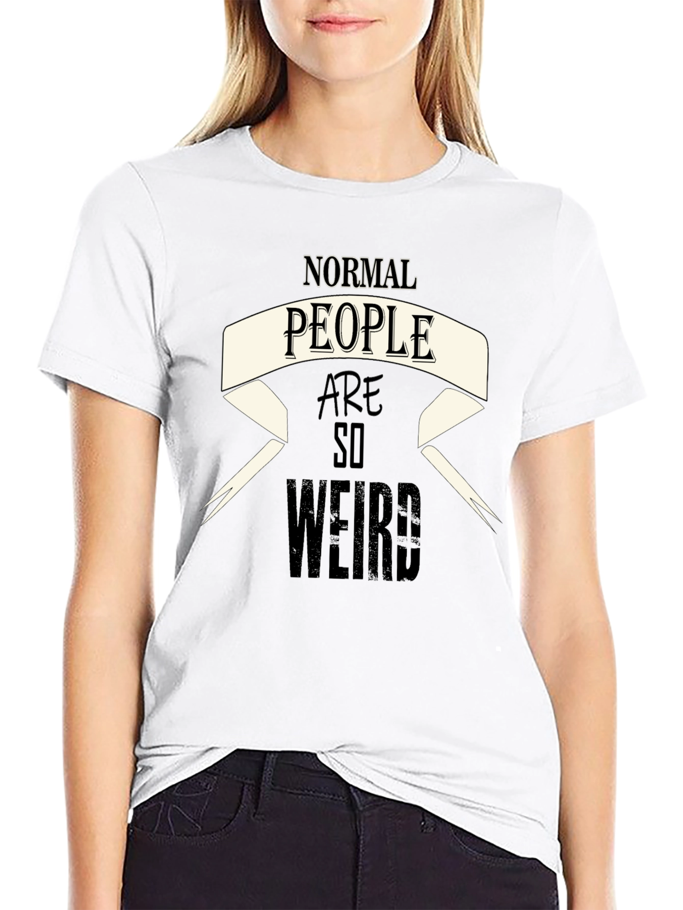 Normal People Are So Weird Black Graphic Tee