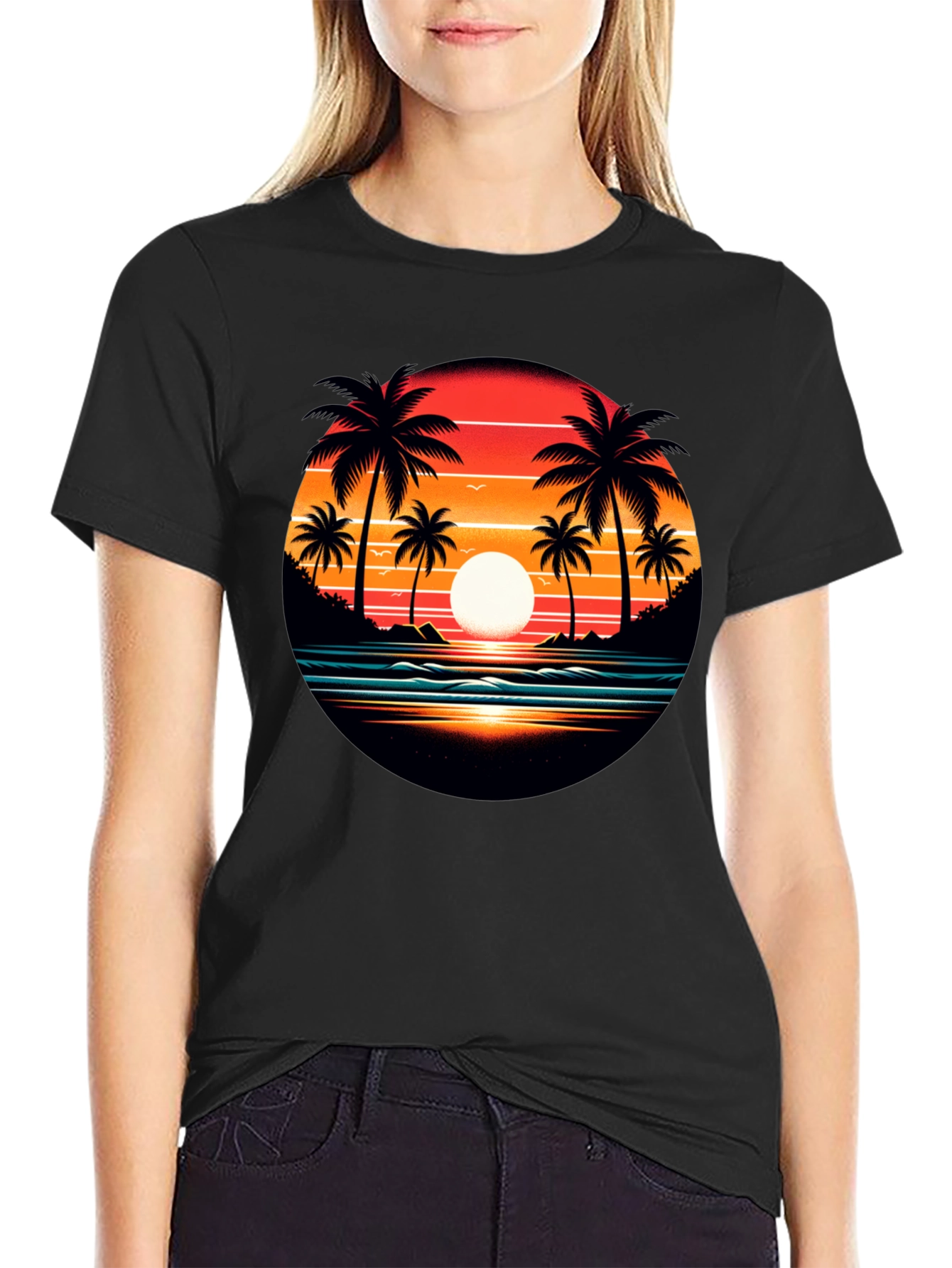 Sunset Palm Tree Graphic Tee