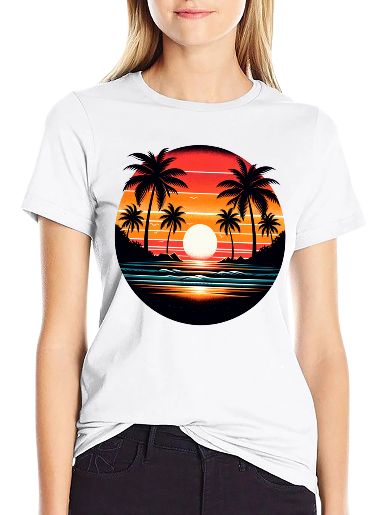 Sunset Palm Tree Graphic Tee