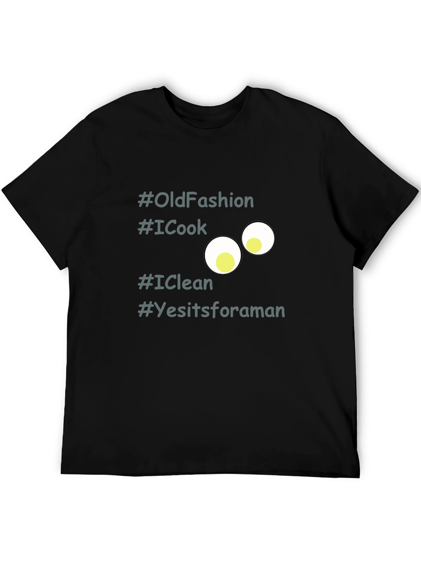 Funny #OldFashion Graphic Black T-Shirt for Men