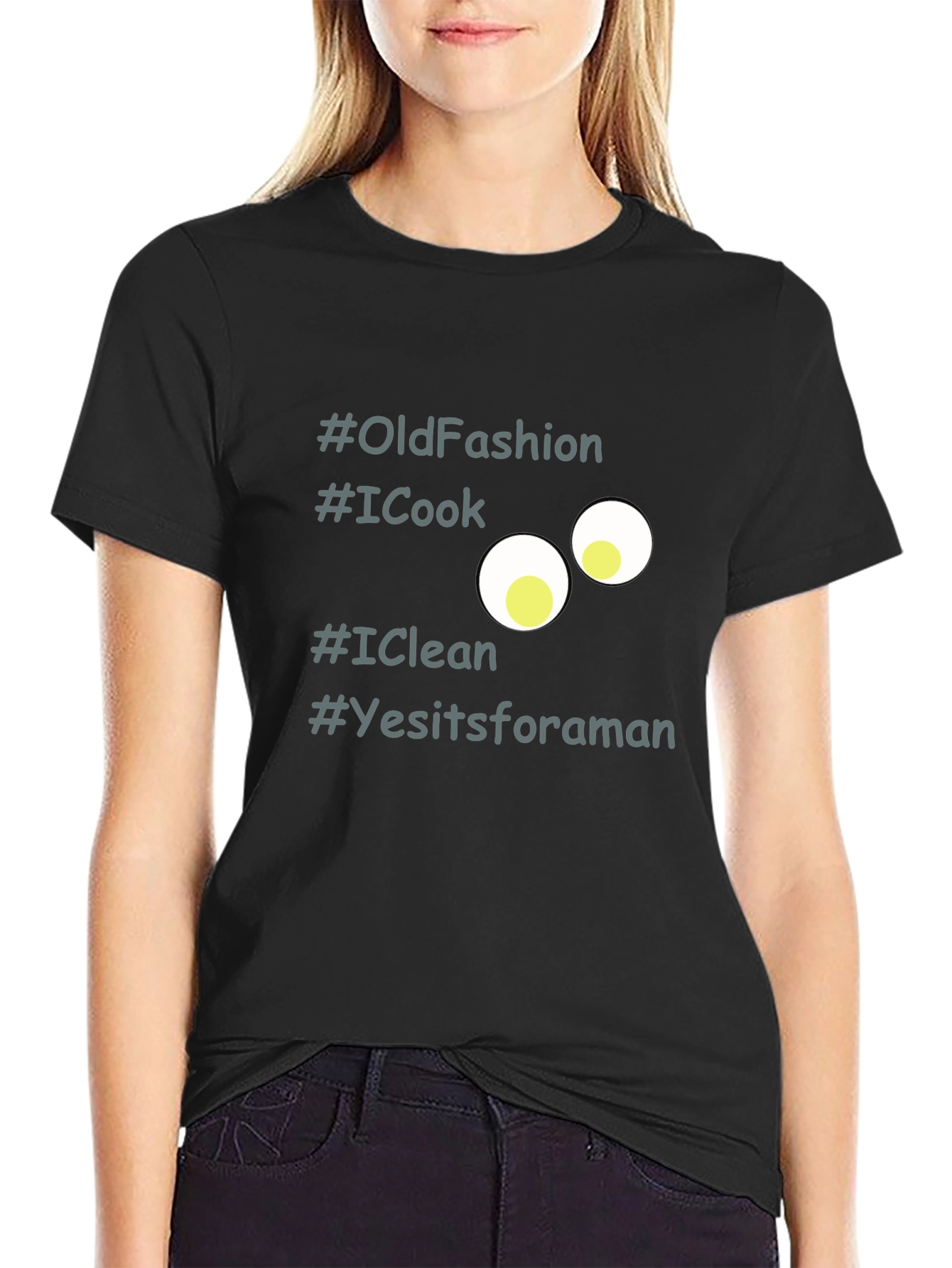 Funny #OldFashion Graphic Black T-Shirt for Men