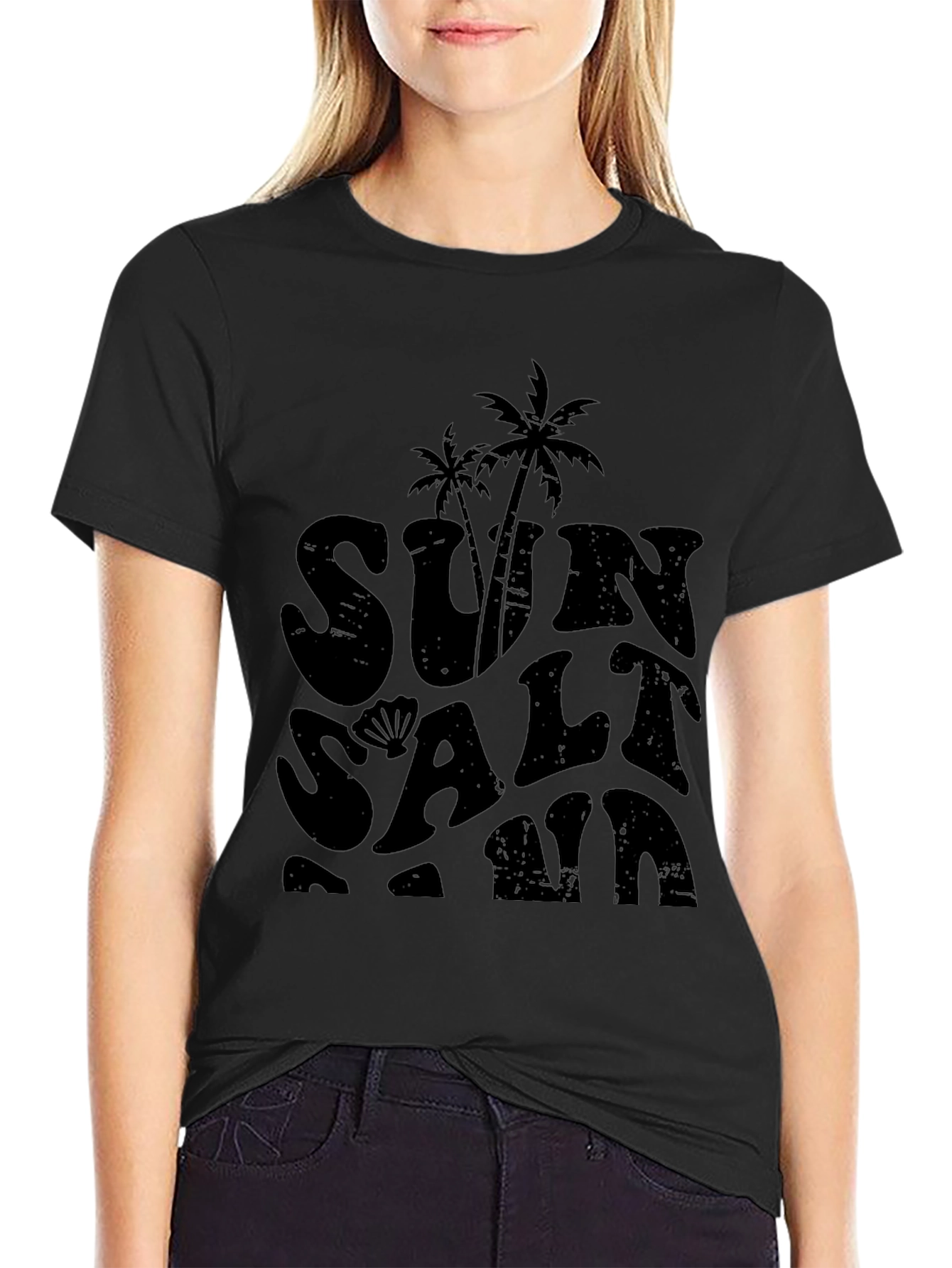 Sun Salt Sand Black Graphic Tee