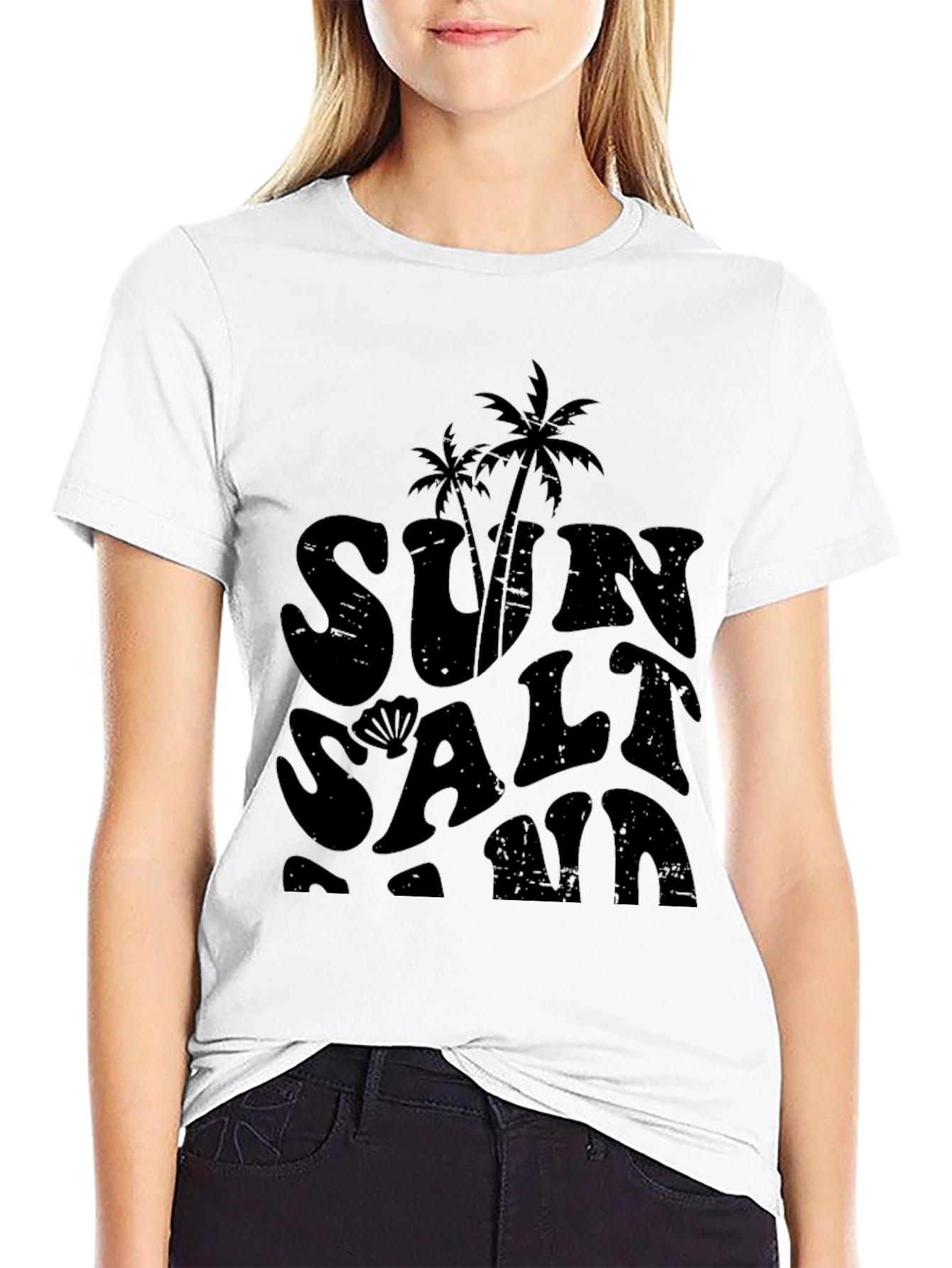 Sun Salt Sand Black Graphic Tee