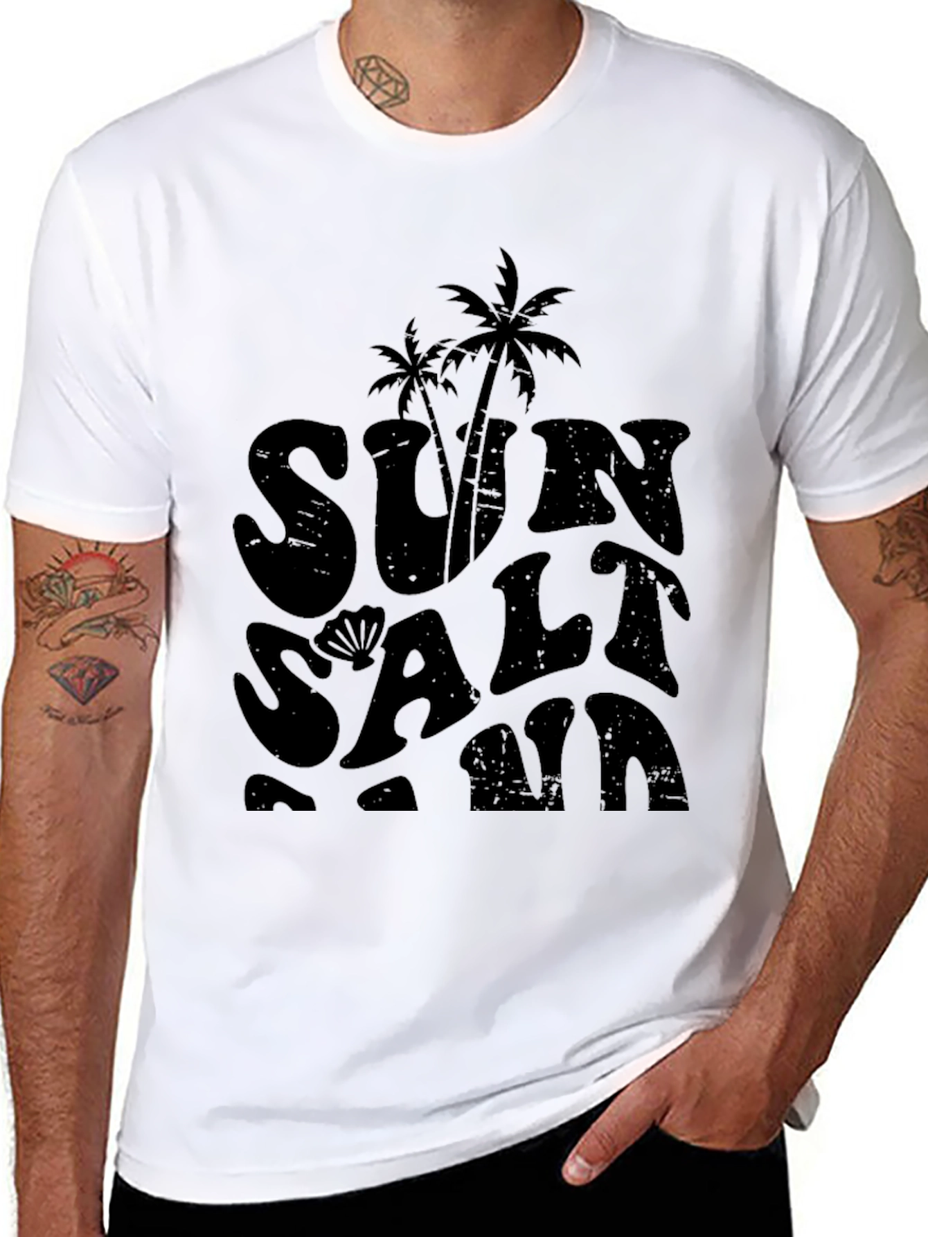 Sun Salt Sand Black Graphic Tee