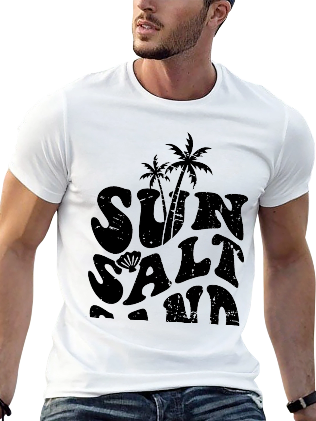 Sun Salt Sand Black Graphic Tee