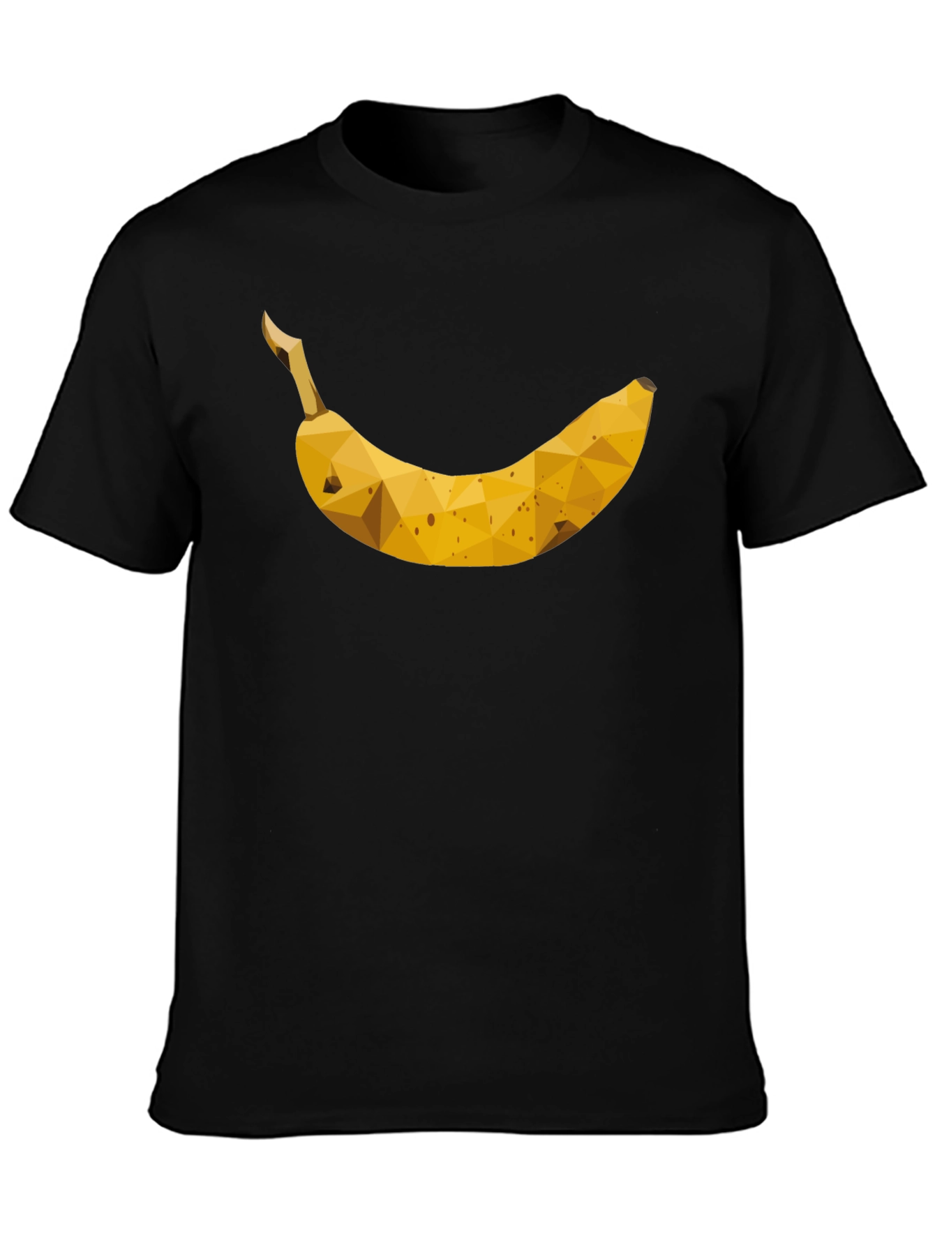 Geometric Banana Graphic Tee - Black