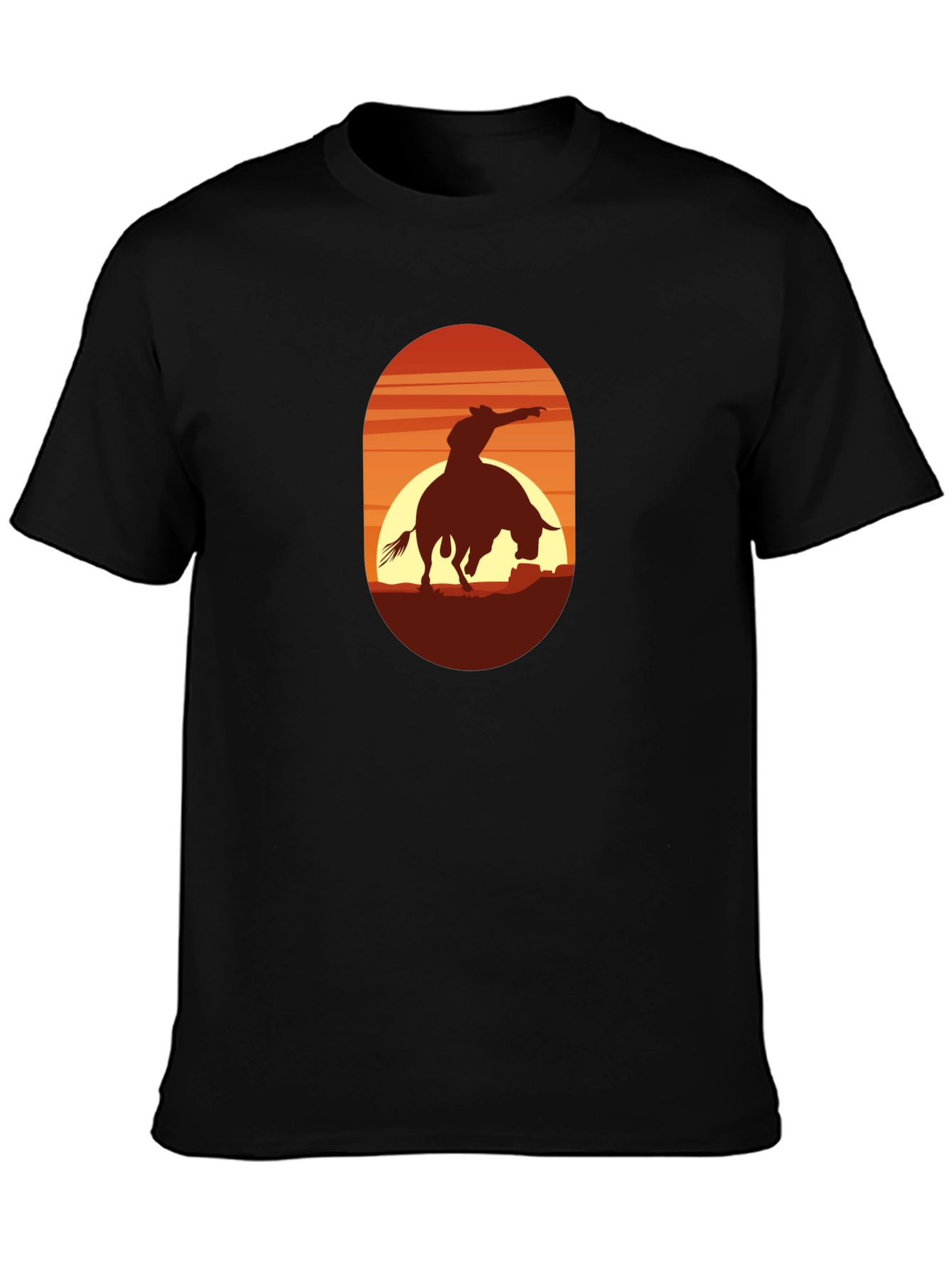 Cowboy Riding Bull Graphic Tee