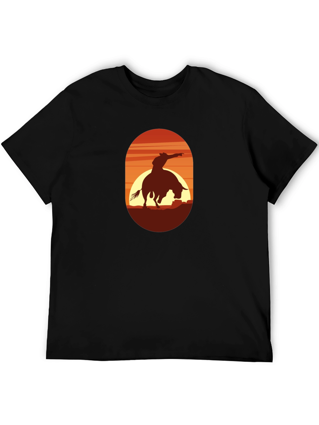 Cowboy Riding Bull Graphic Tee