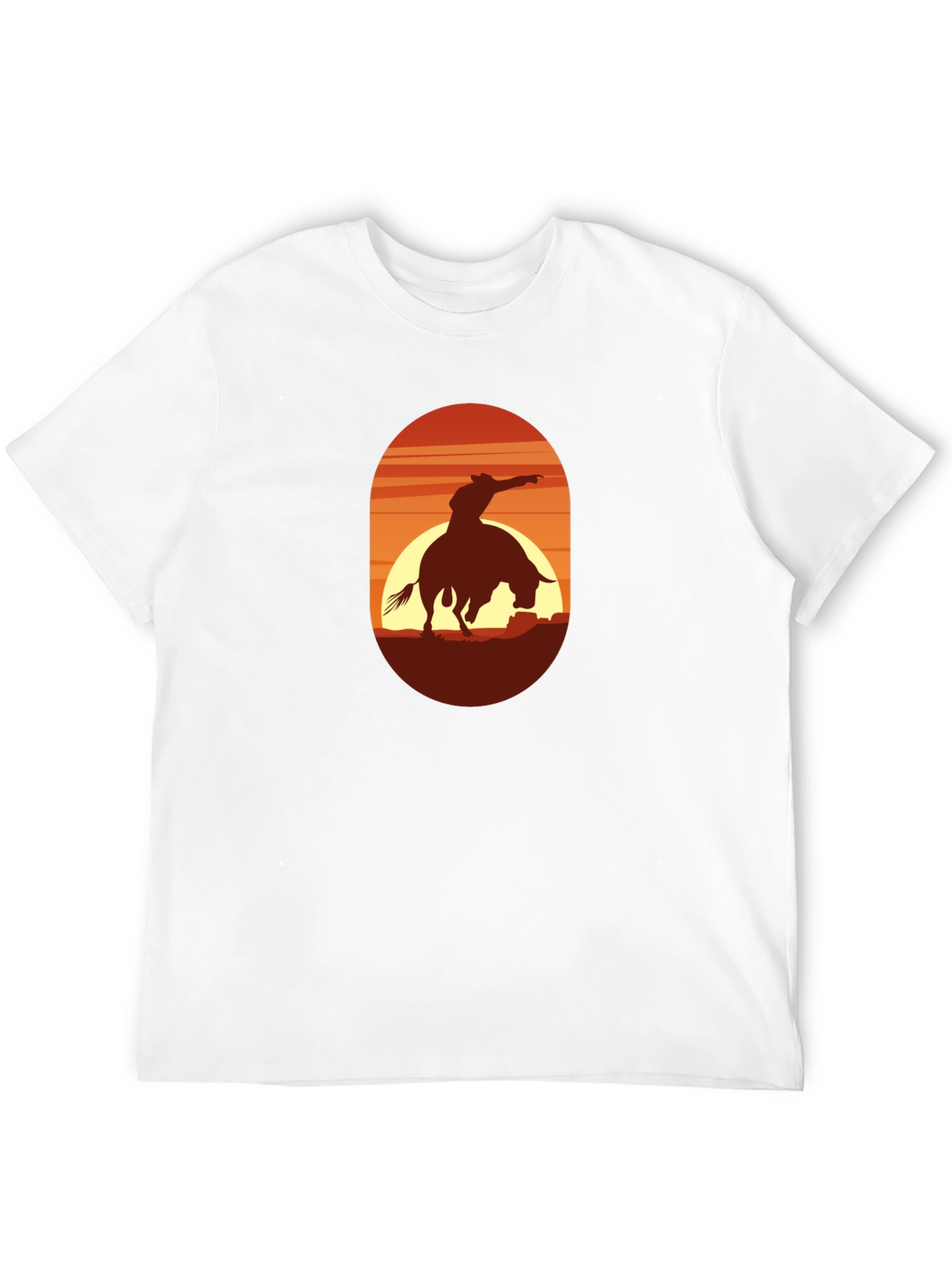 Cowboy Riding Bull Graphic Tee