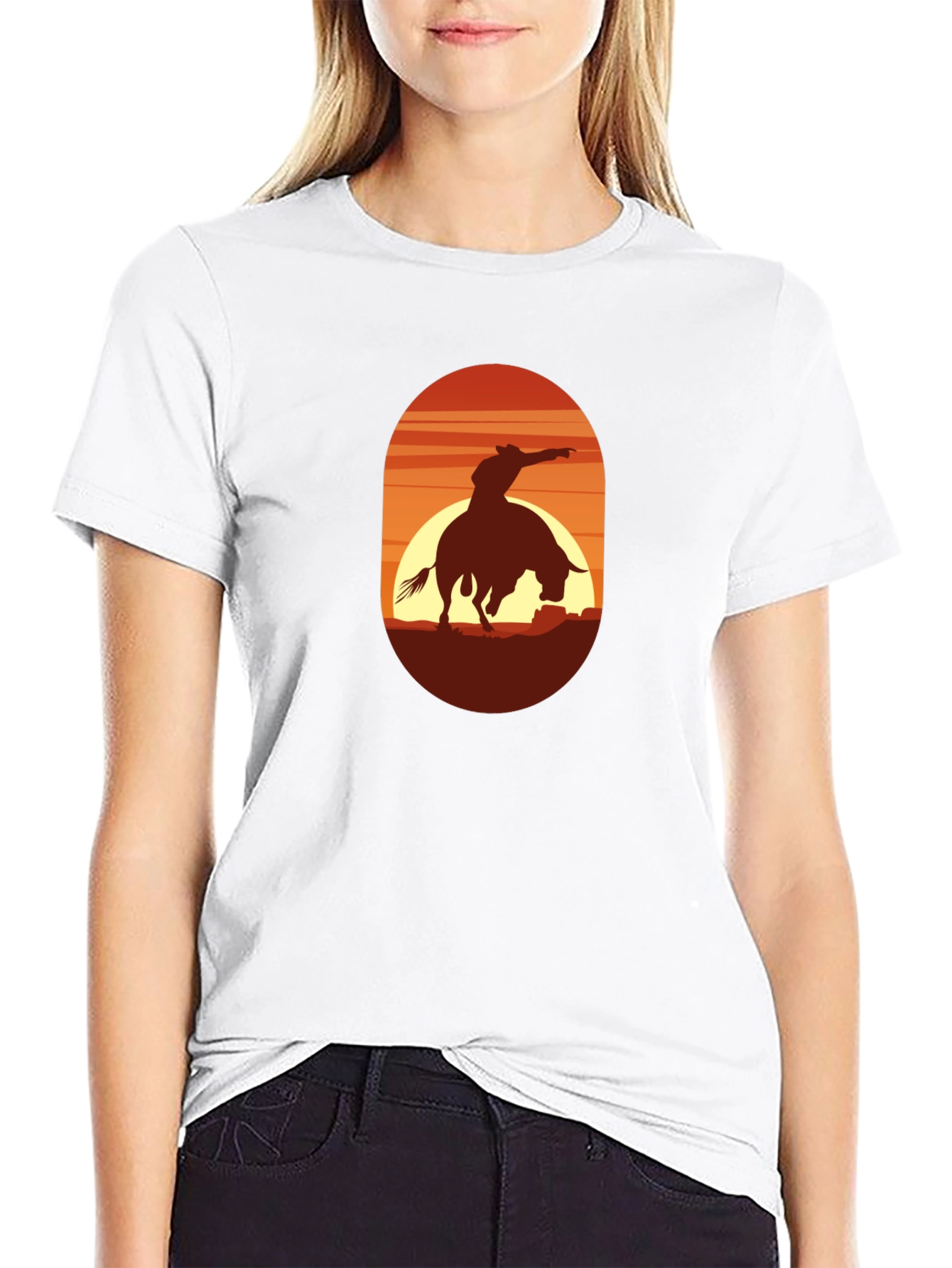 Cowboy Riding Bull Graphic Tee