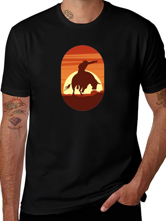 Cowboy Riding Bull Graphic Tee