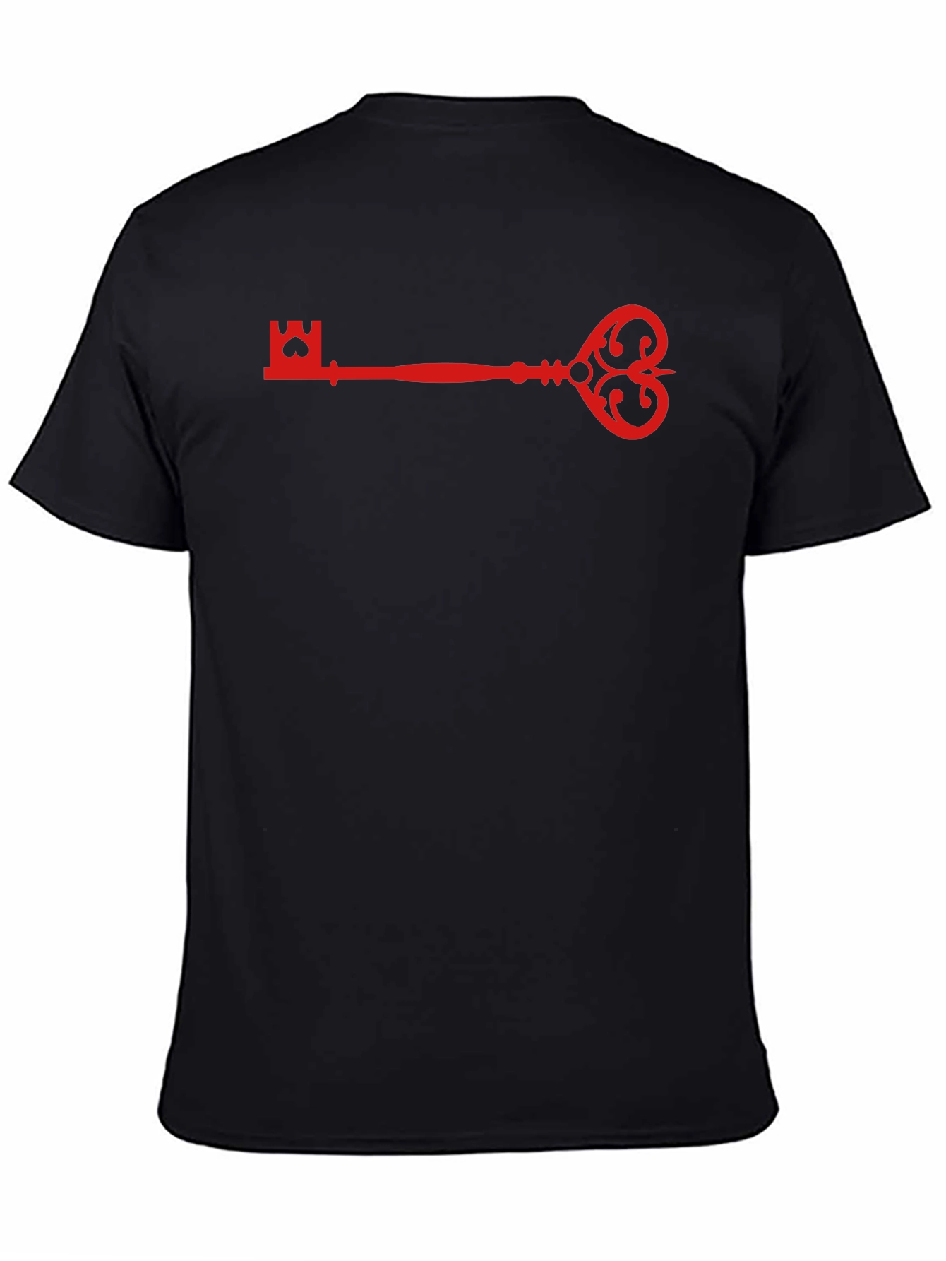 Red Key Graphic Black T-Shirt