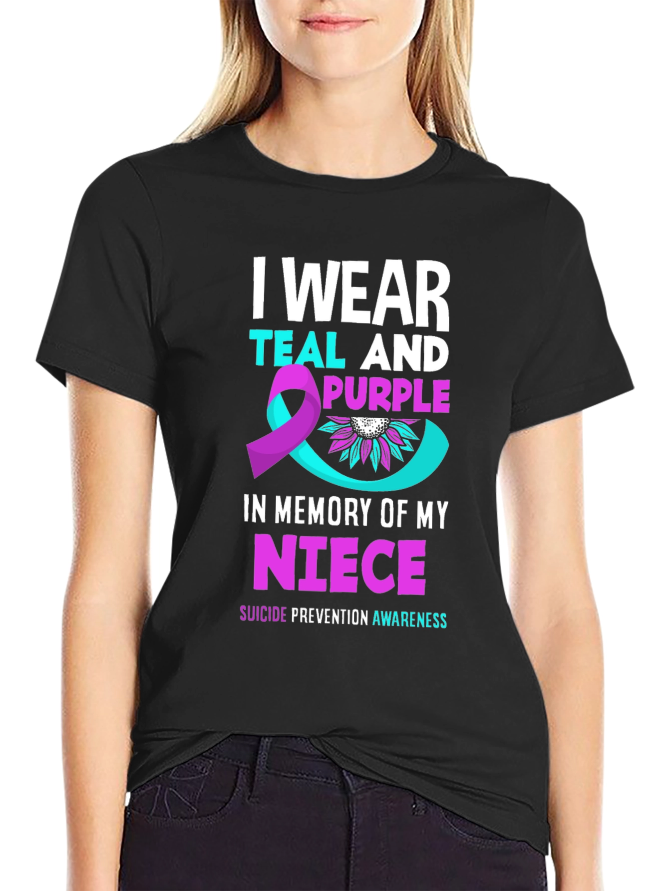 Teal and Purple Suicide Awareness T-Shirt