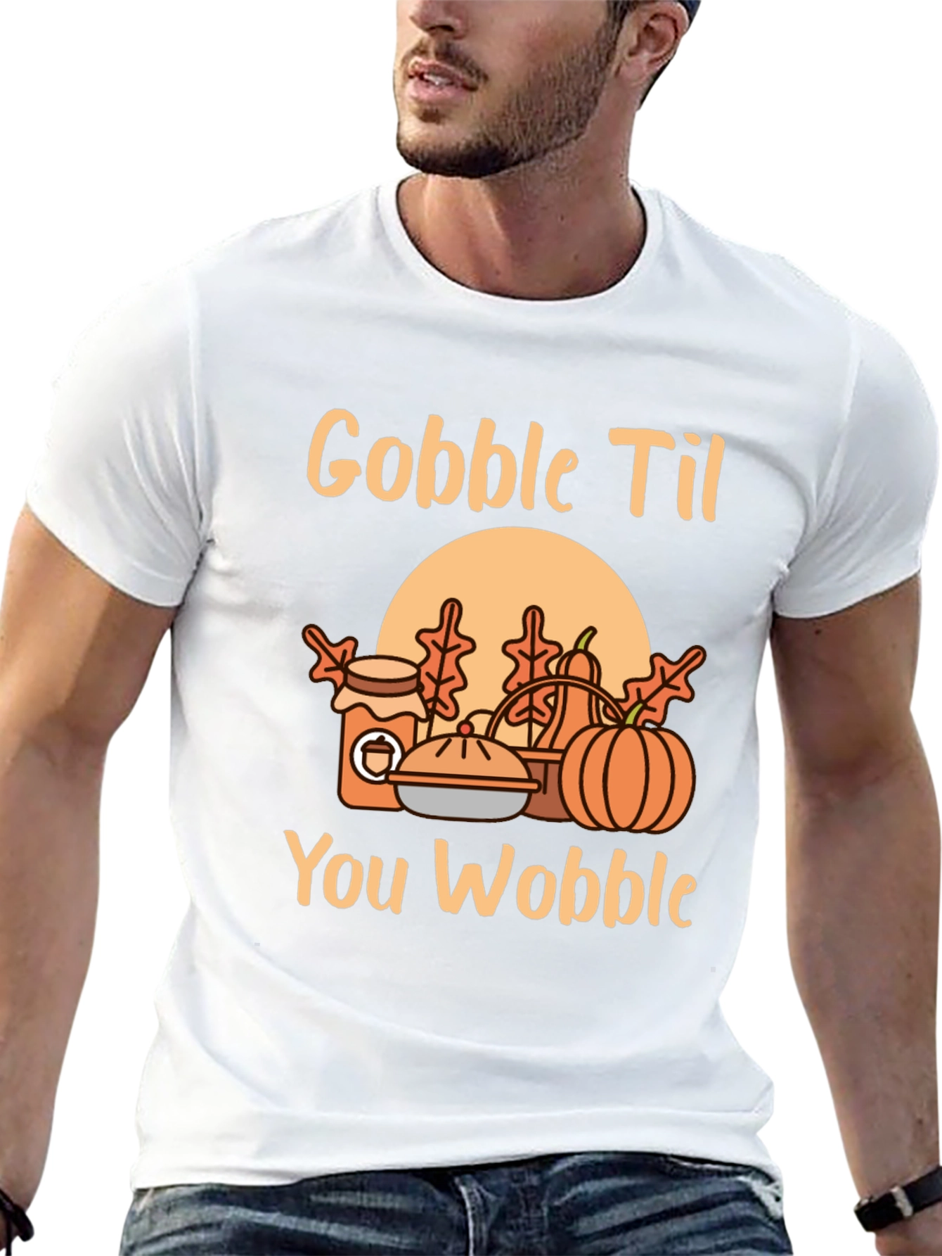 Gobble Til You Wobble Graphic T-Shirt - Thanksgiving Tee