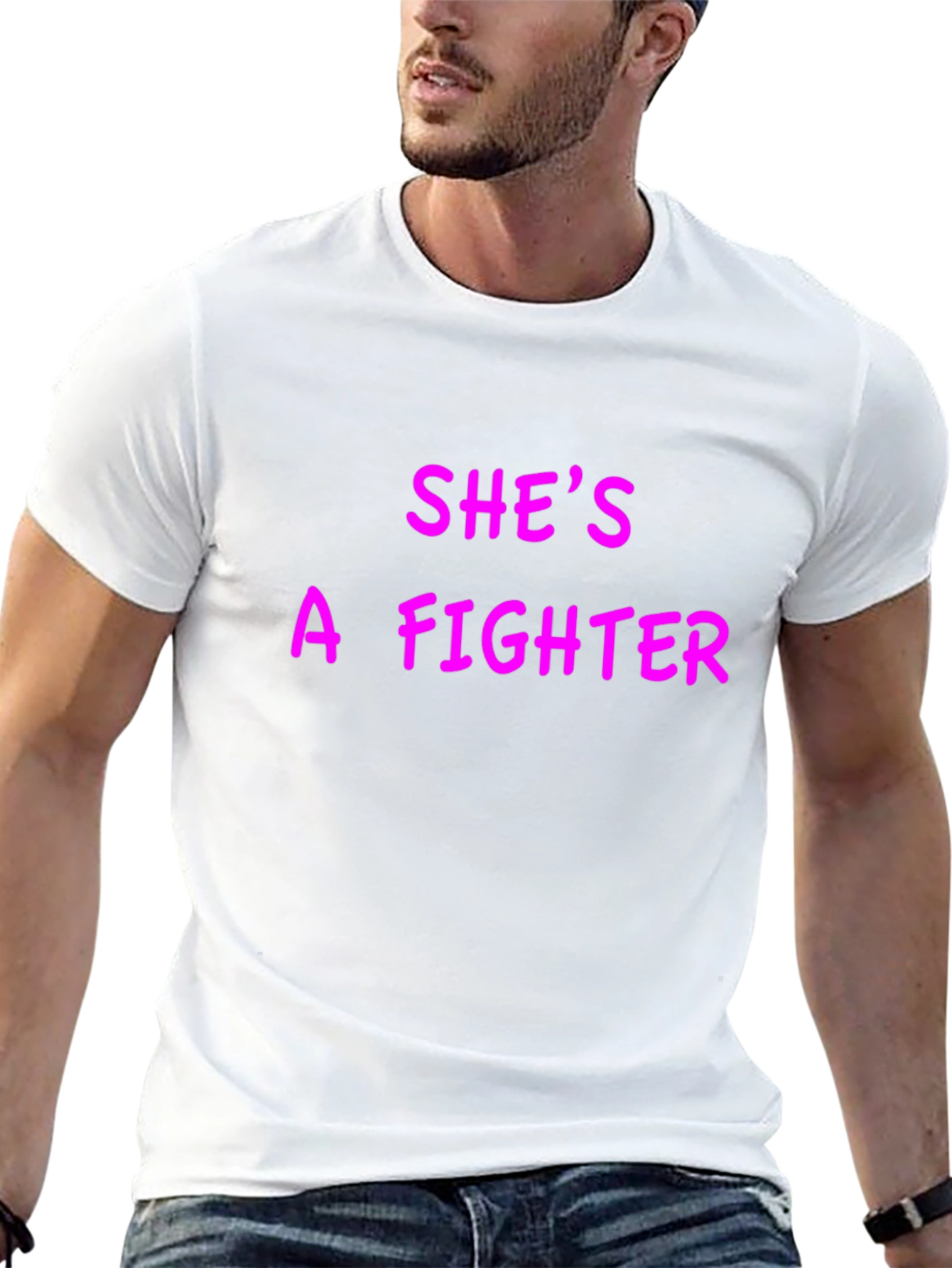 Shes A Fighter Graphic Tee - Black