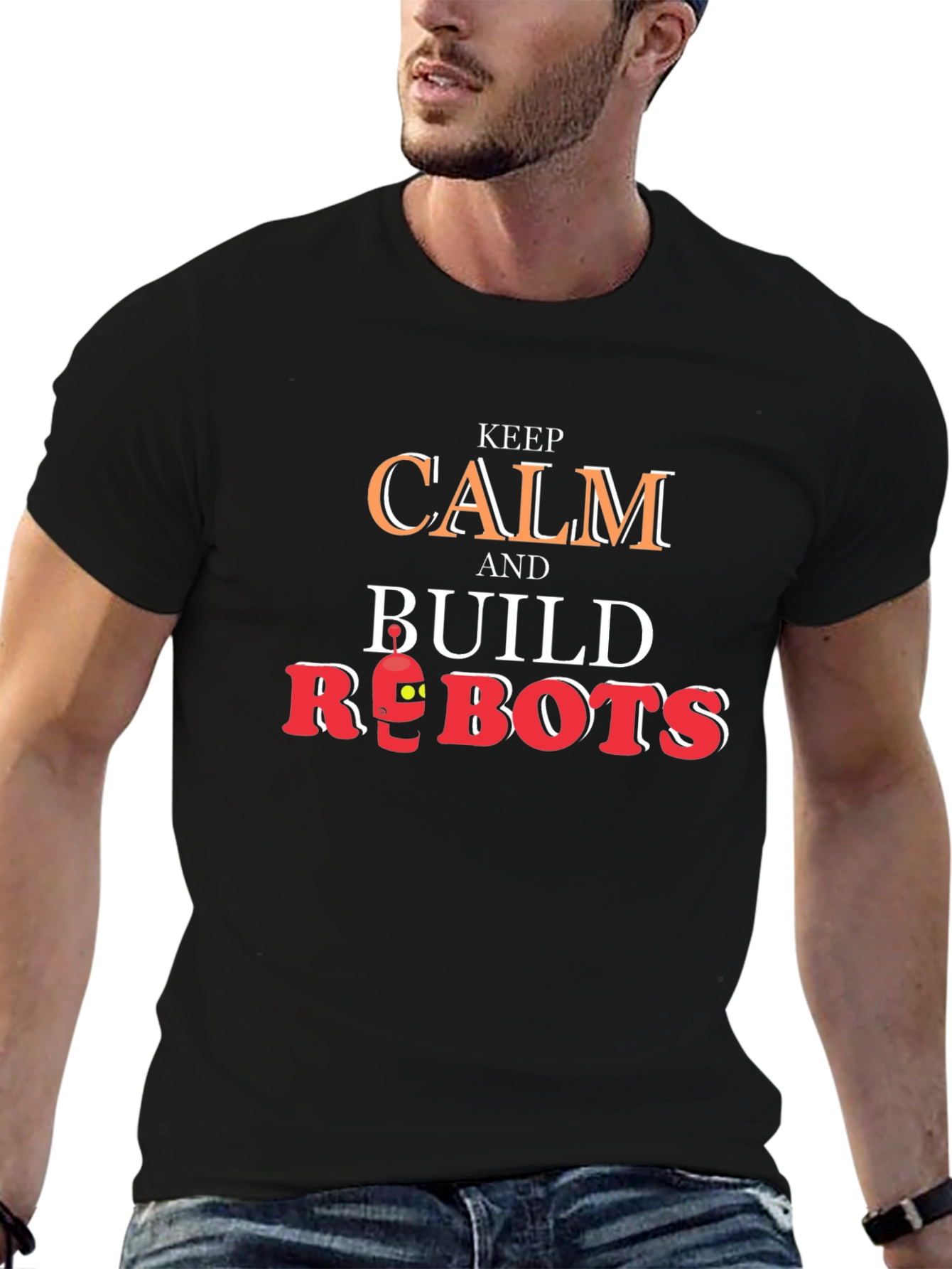Keep Calm and Build Robots Graphic T-Shirt