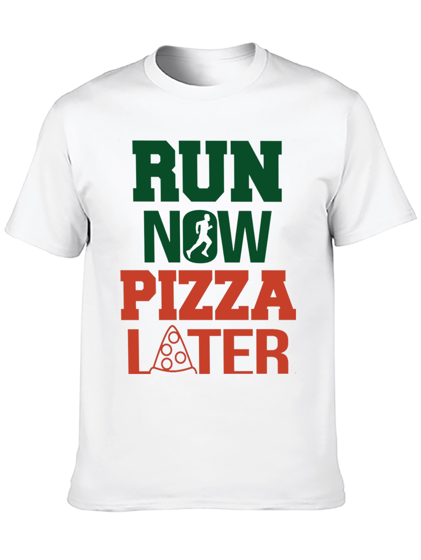 Run Now Pizza Later Graphic Tee - Black