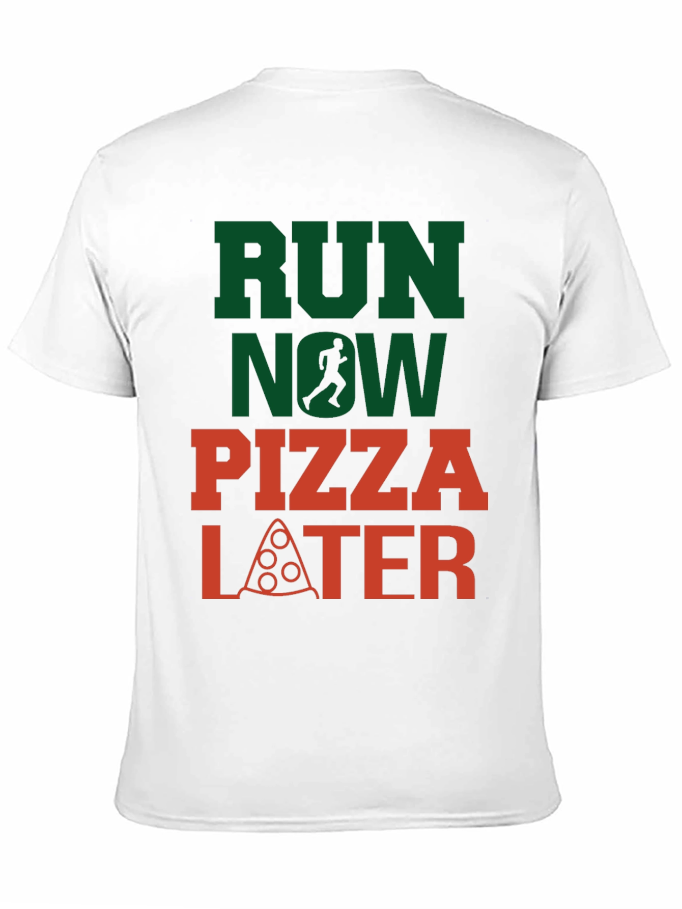 Run Now Pizza Later Graphic Tee - Black