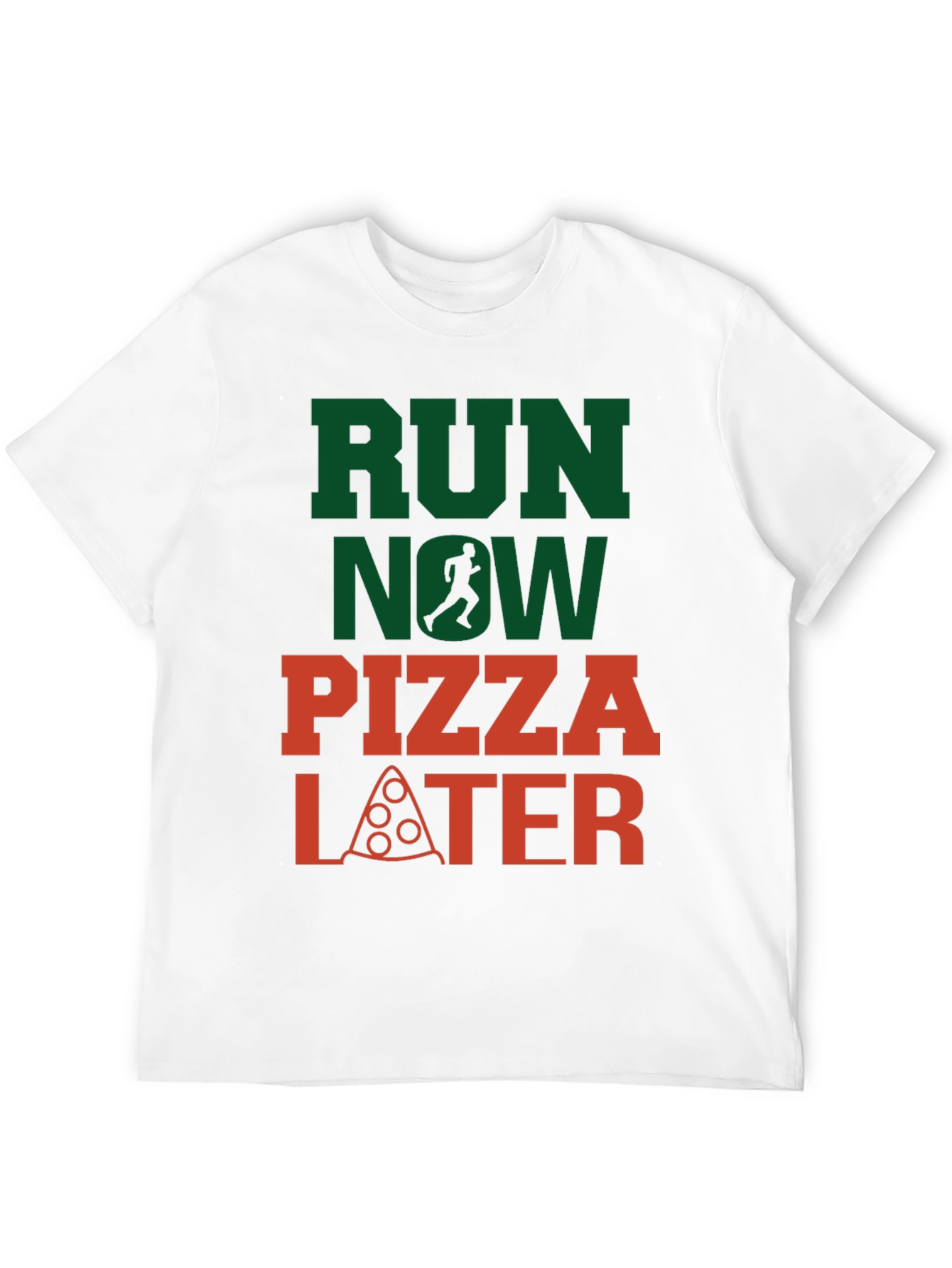 Run Now Pizza Later Graphic Tee - Black